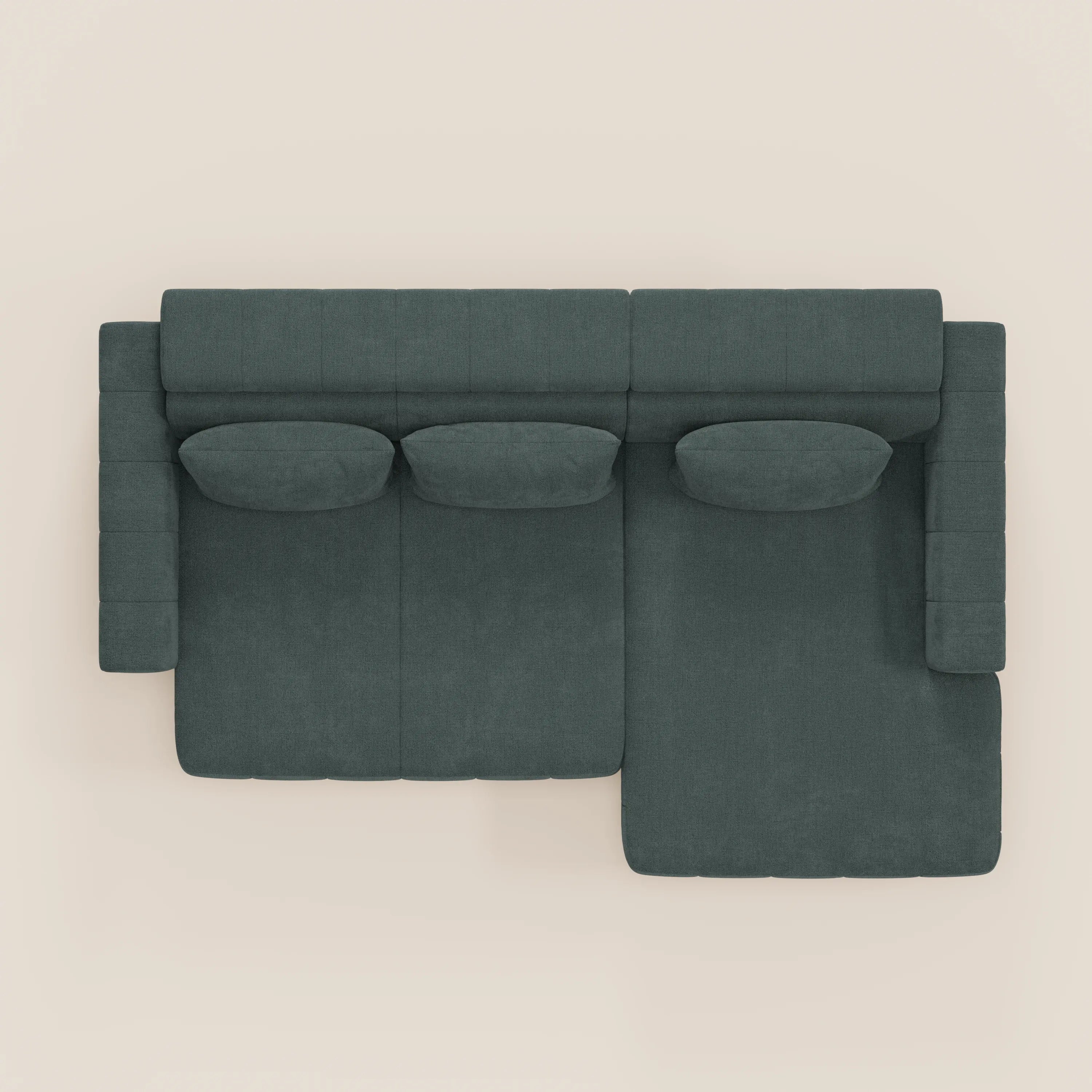 Doric Canapé d’angle avec méridienne et assises extensibles avec relaxation électrique - appuie-têtes inclinables en tissu anti-taches T23