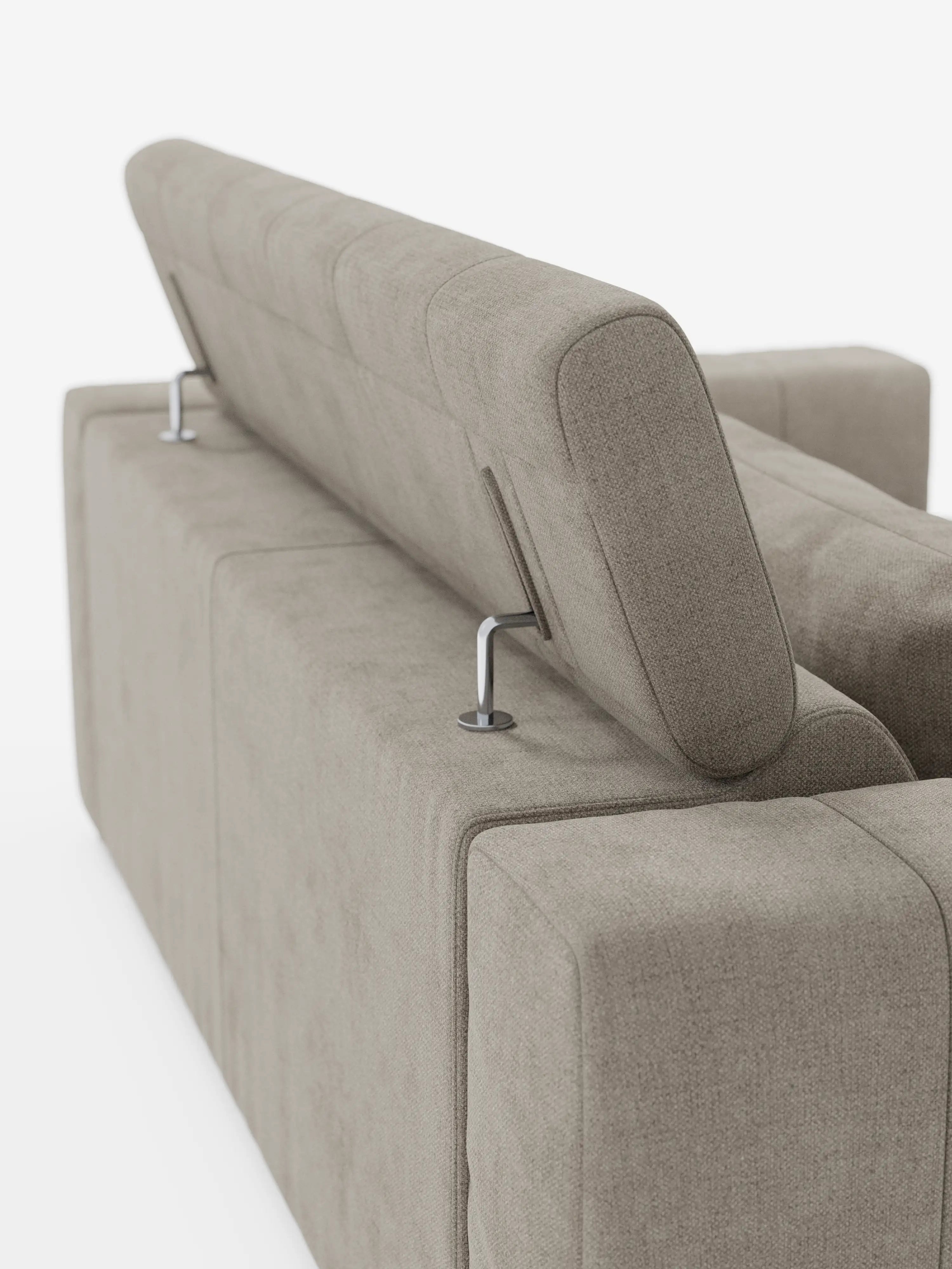 Doric divano 3 posti con sedute allungabili tramite relax elettrico - poggiatesta reclinabile in tessuto smacchiabile T23