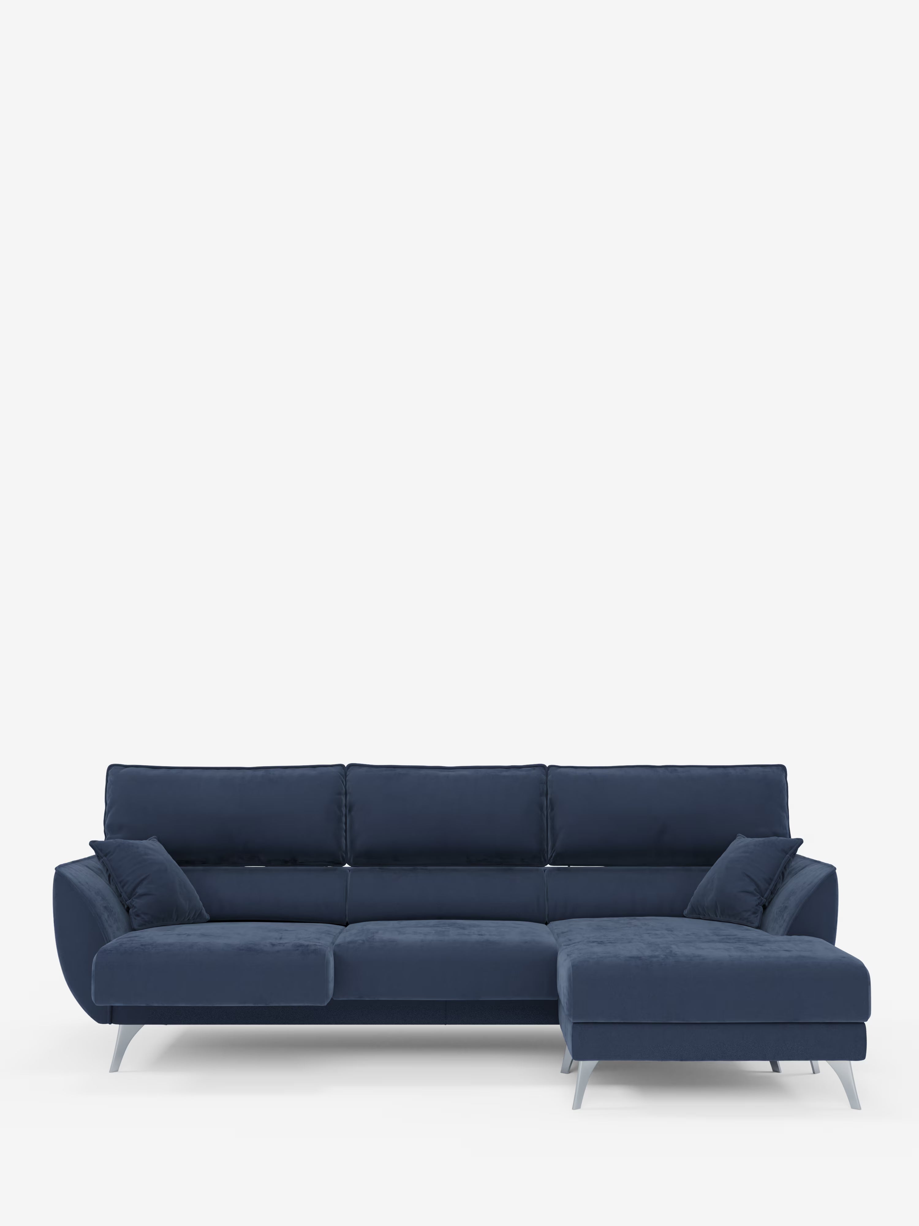 Michelangelo corner sofa with chaise longue and extendable seats - reclining headrests in refined stain-resistant velvet-effect fabric T30