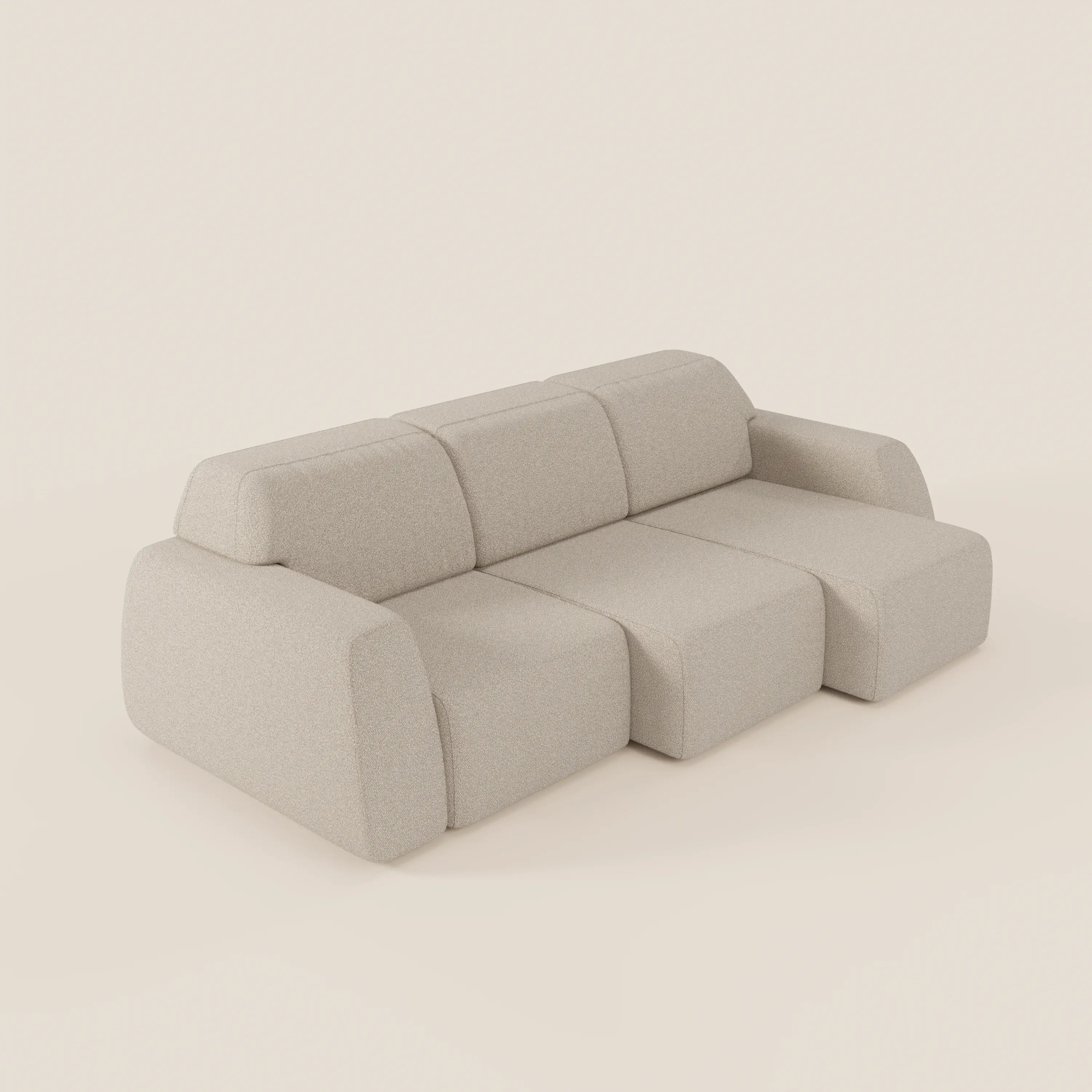 Orbit divano con 3 sedute scorrevoli e allungabili in tessuto effetto cotone smacchiabile T33 - divani.store