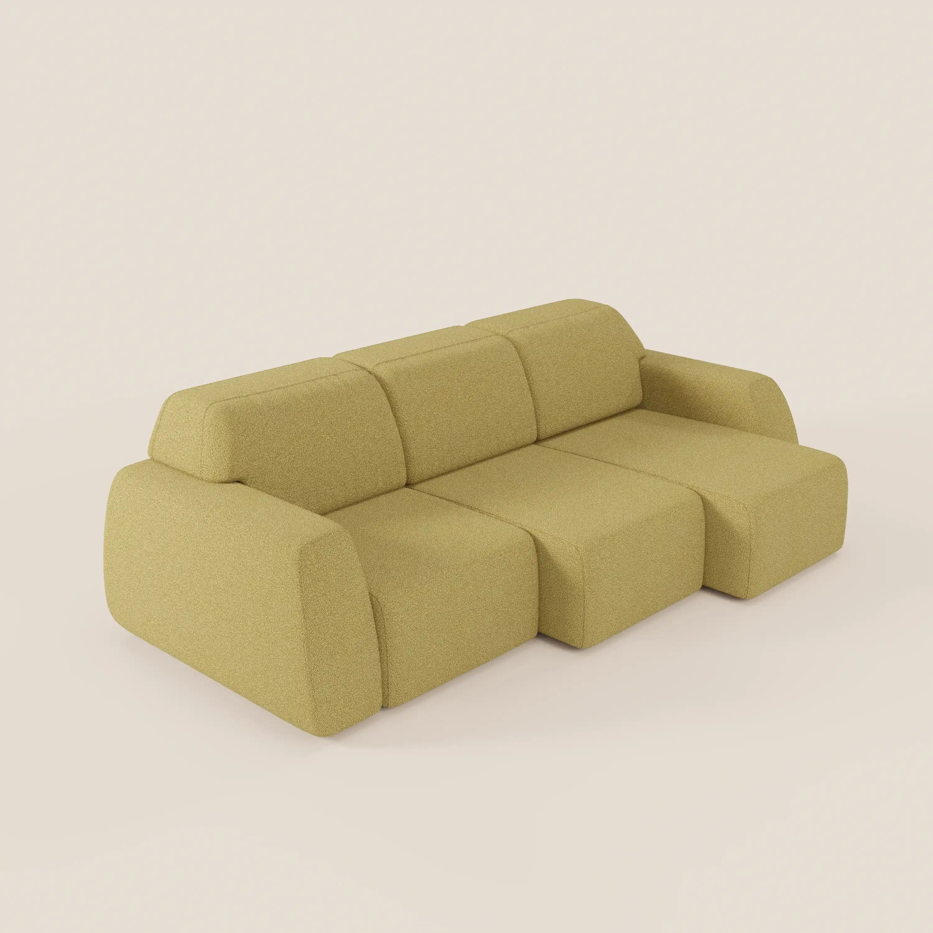 Orbit divano con 3 sedute scorrevoli e allungabili in tessuto effetto cotone smacchiabile T33 - divani.store