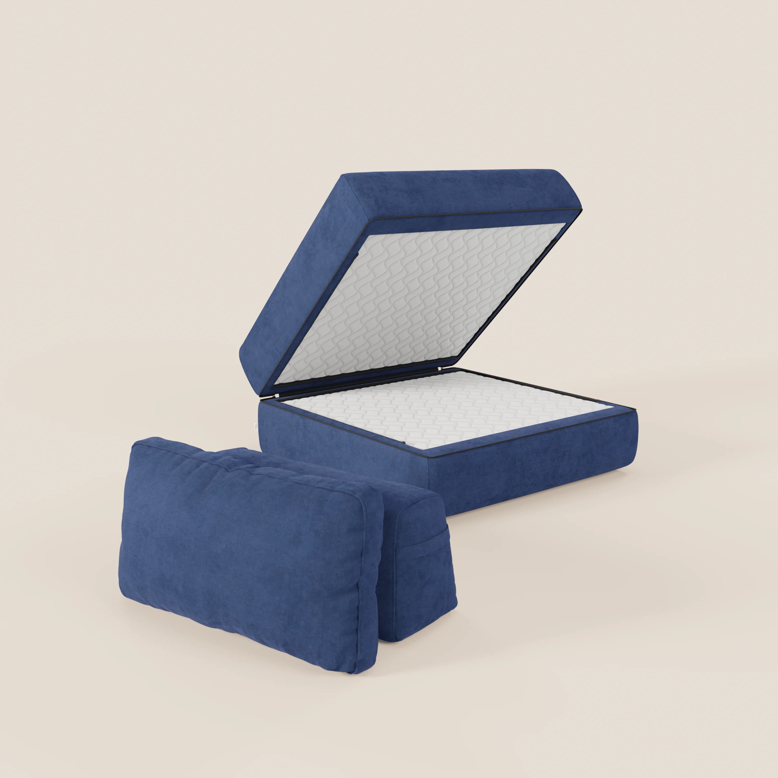 Rift poltrona letto con materasso alto 22 cm e memory foam - schienale mobile e tessuto smacchiabile T31 - divani.store