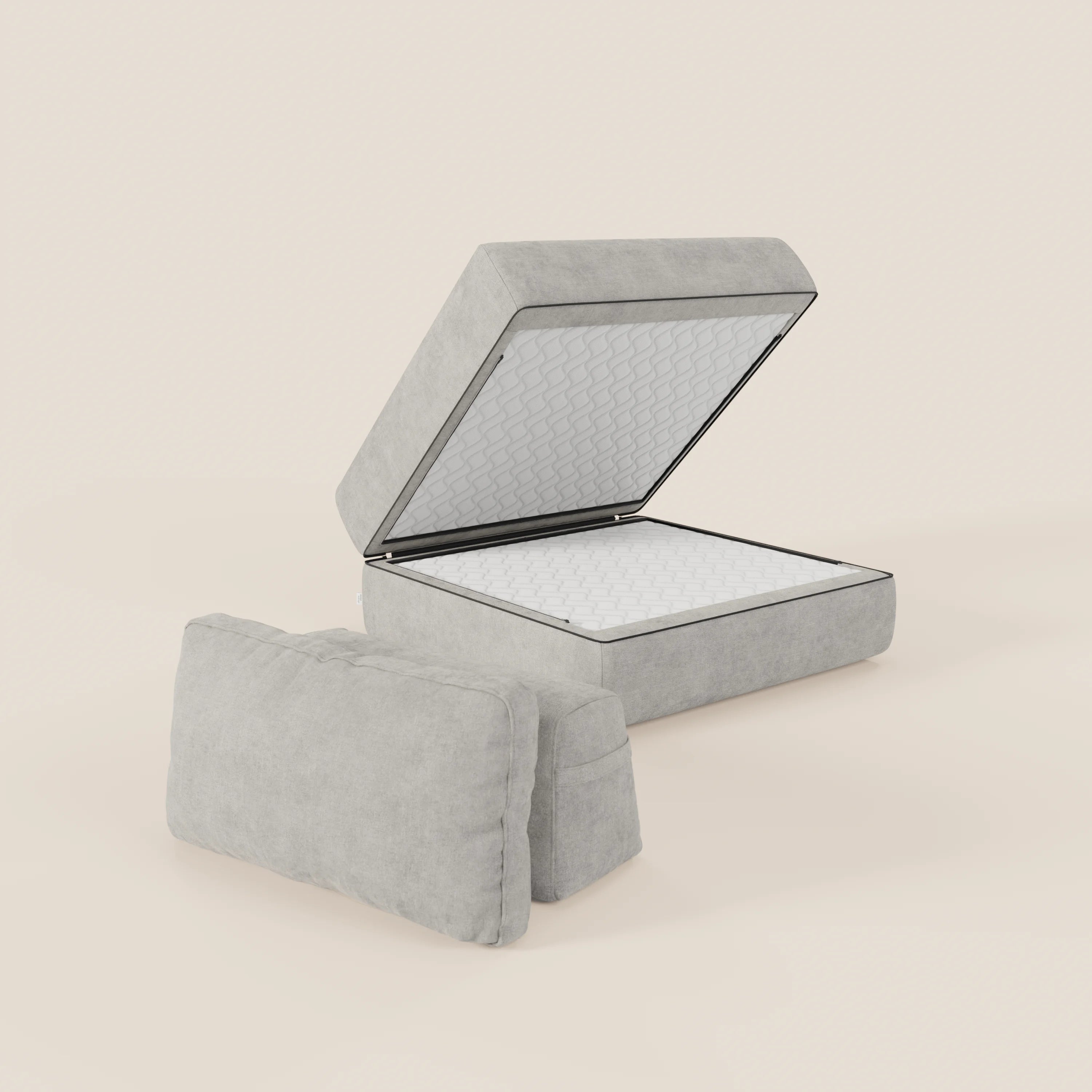 Rift poltrona letto con materasso alto 22 cm e memory foam - schienale mobile e tessuto smacchiabile T31 - divani.store