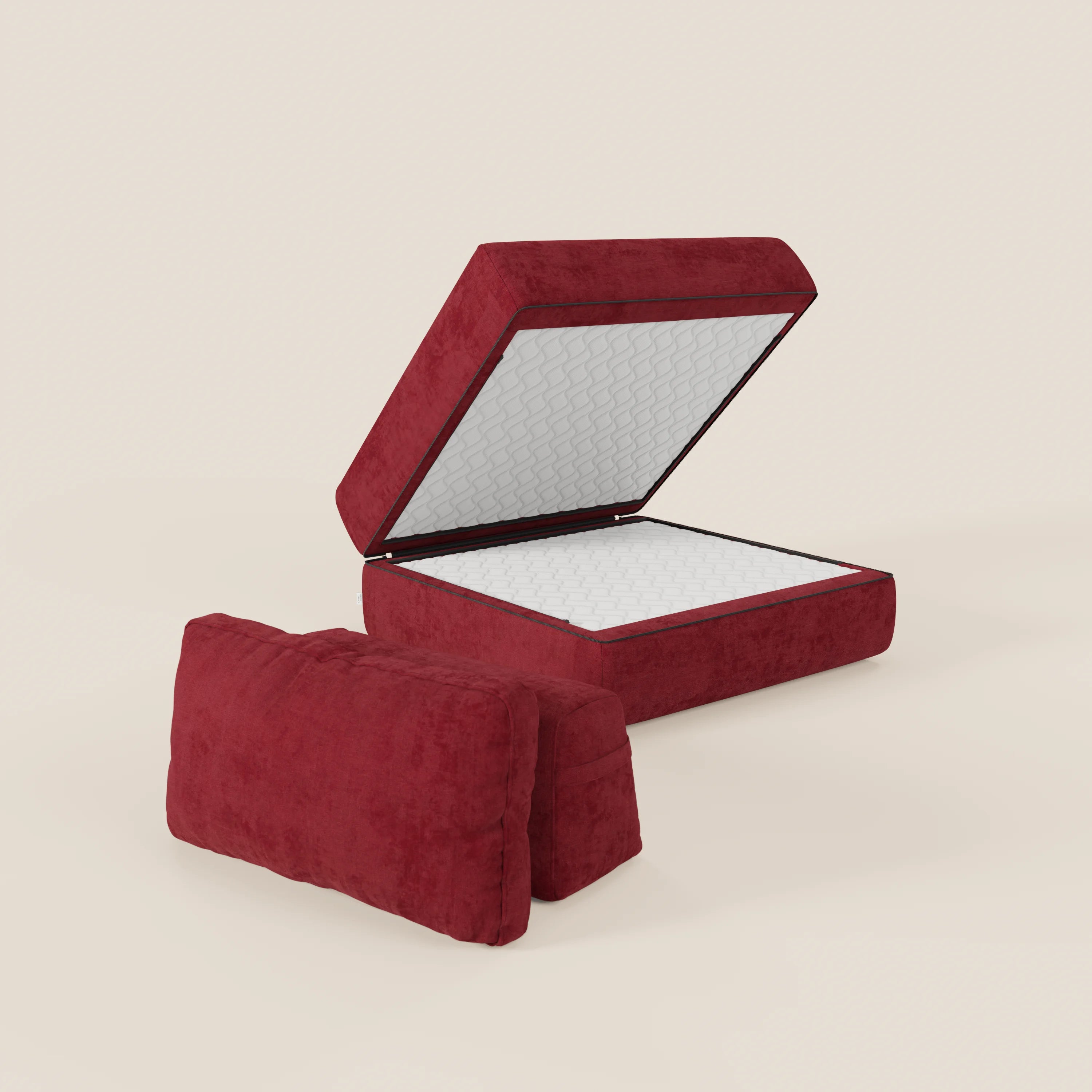 Rift poltrona letto con materasso alto 22 cm e memory foam - schienale mobile e tessuto smacchiabile T31 - divani.store