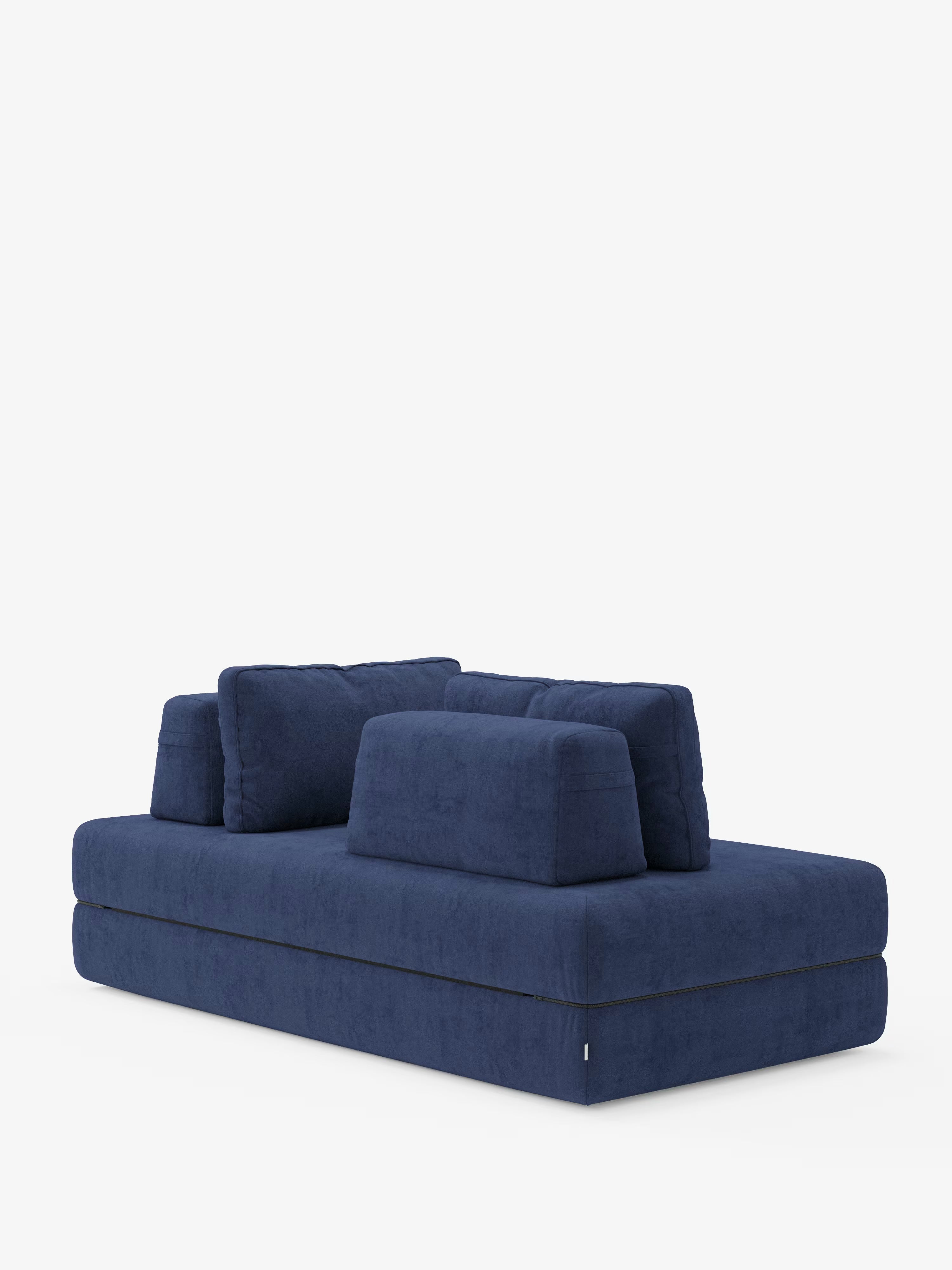 Rift divano letto matrimoniale 2 posti e 3 posti con schienali mobili - materasso alto 24 cm e memory foam in tessuto smacchiabile T31