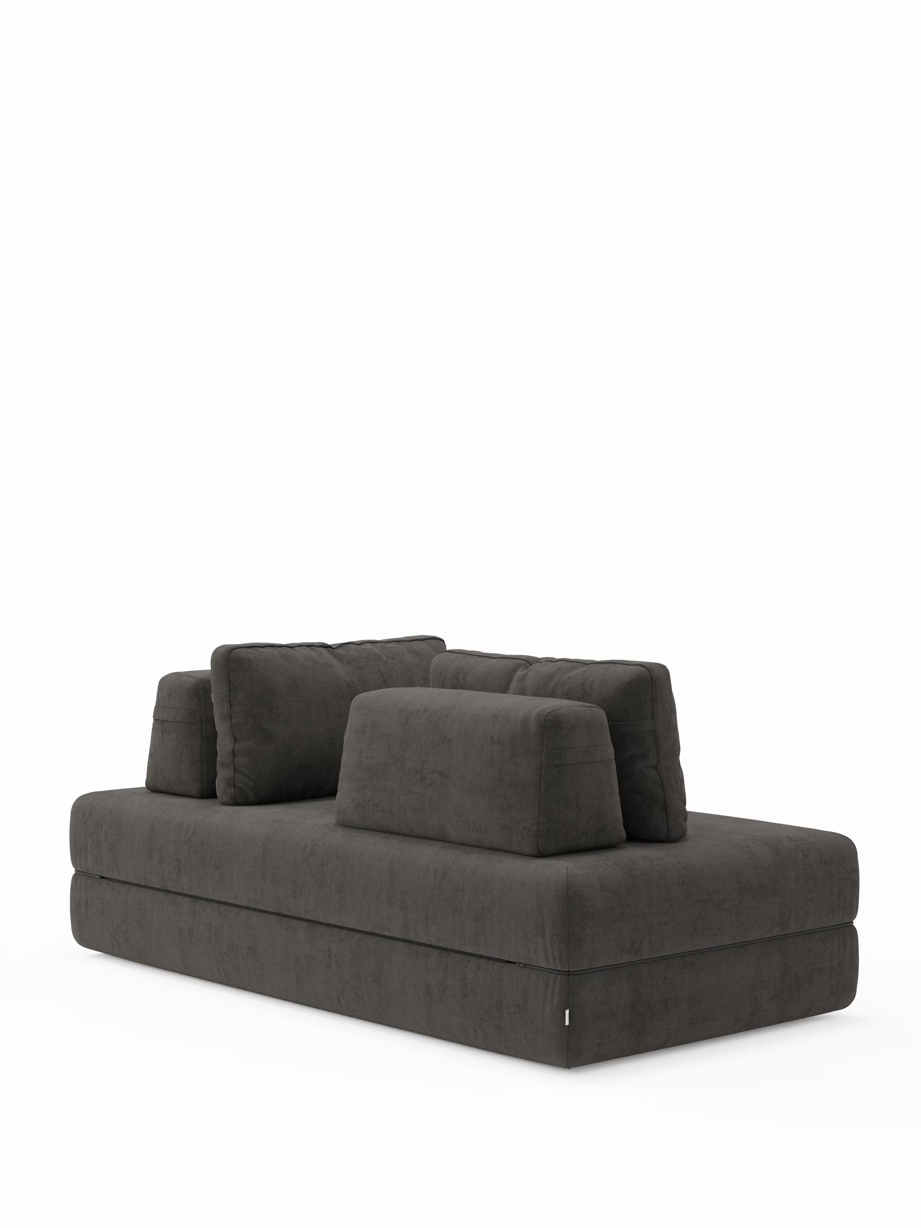 Rift divano letto matrimoniale 2 posti e 3 posti con schienali mobili - materasso alto 24 cm e memory foam in tessuto smacchiabile T31