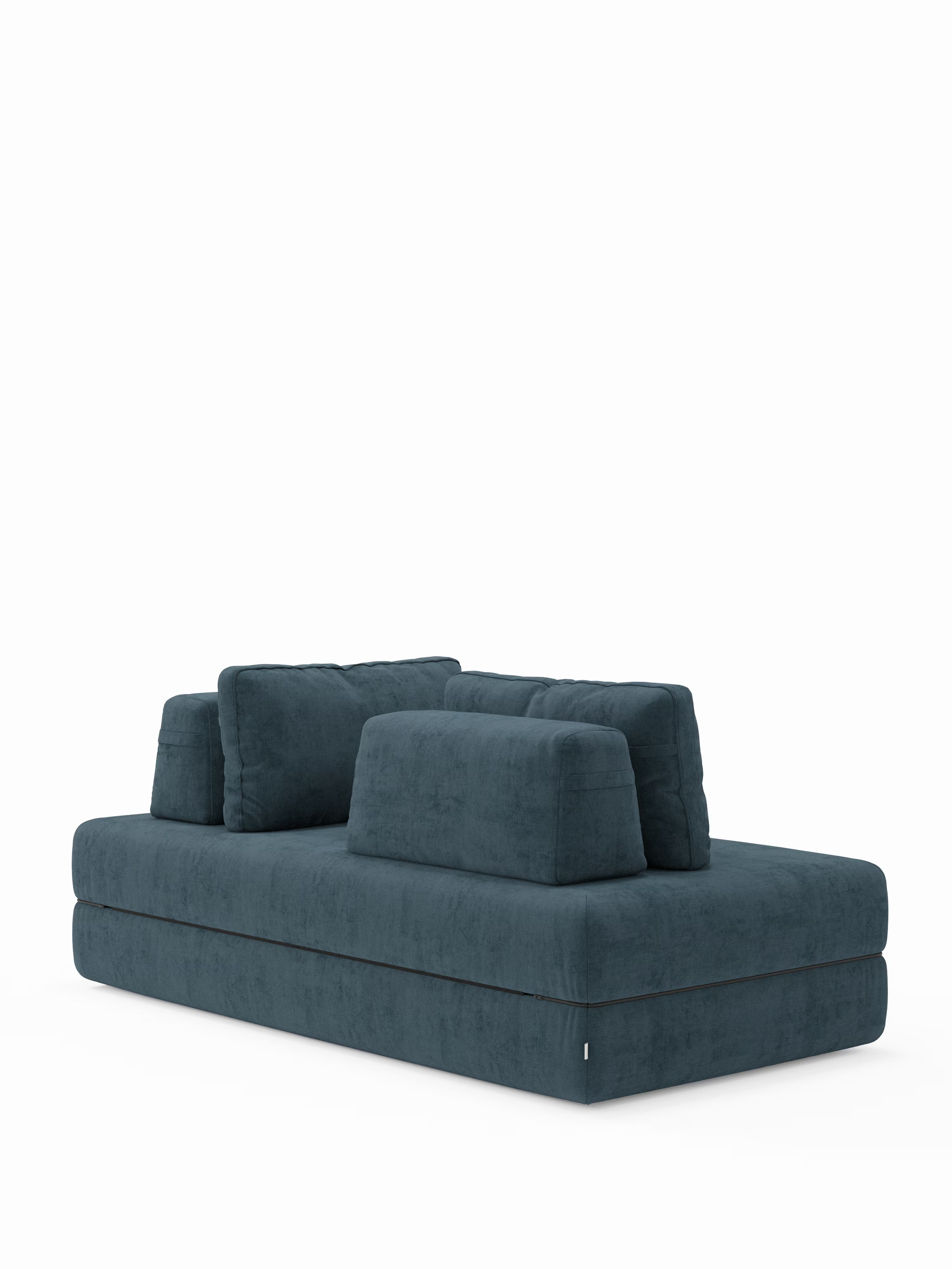 Rift divano letto matrimoniale 2 posti e 3 posti con schienali mobili - materasso alto 24 cm e memory foam in tessuto smacchiabile T31