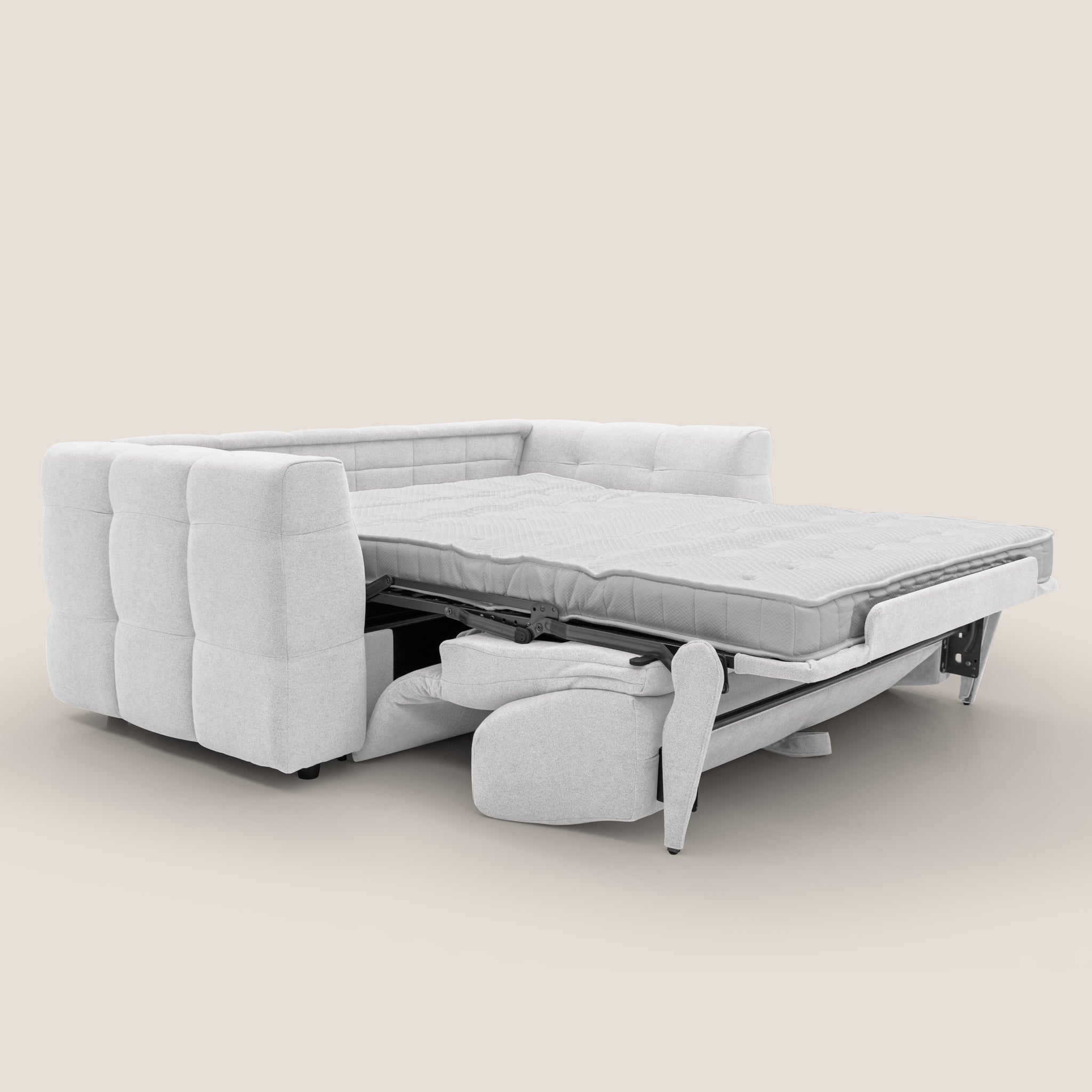 Tender Divano letto matrimoniale dal design innovativo in tessuto bouclet impermeabile T07