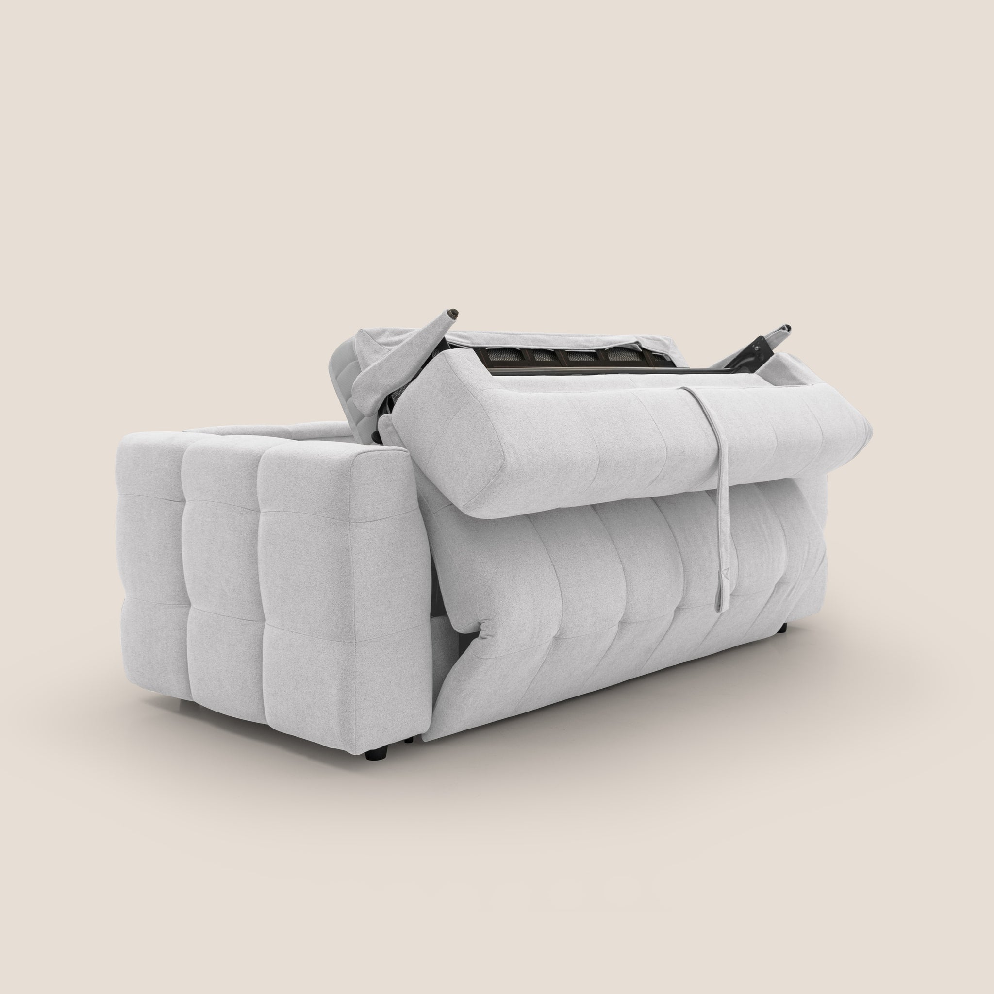 Tender Divano letto matrimoniale dal design innovativo in tessuto bouclet impermeabile T07