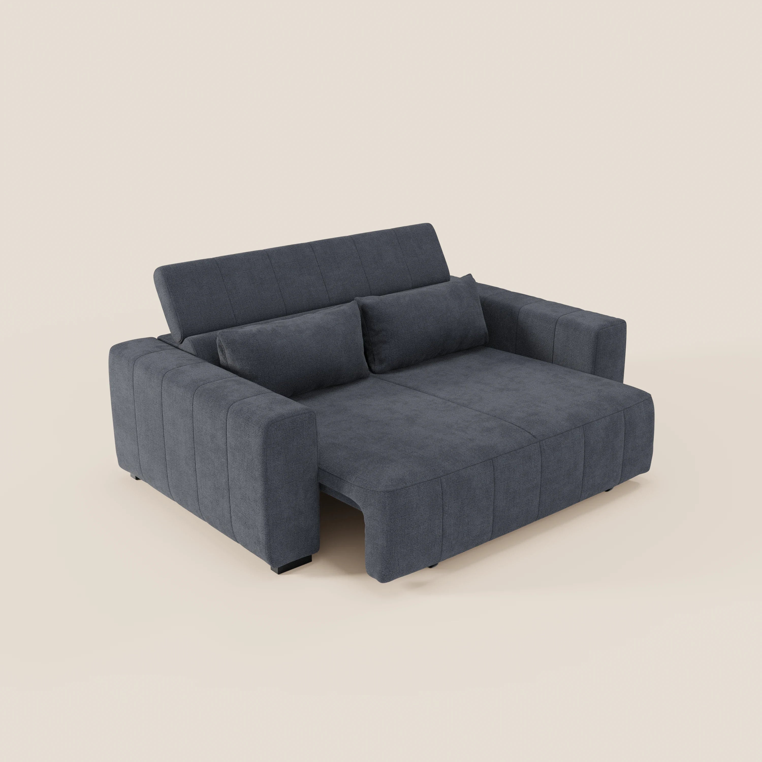 Doric divano 3 posti con sedute allungabili tramite relax elettrico - poggiatesta reclinabile in tessuto smacchiabile T23 - divani.store