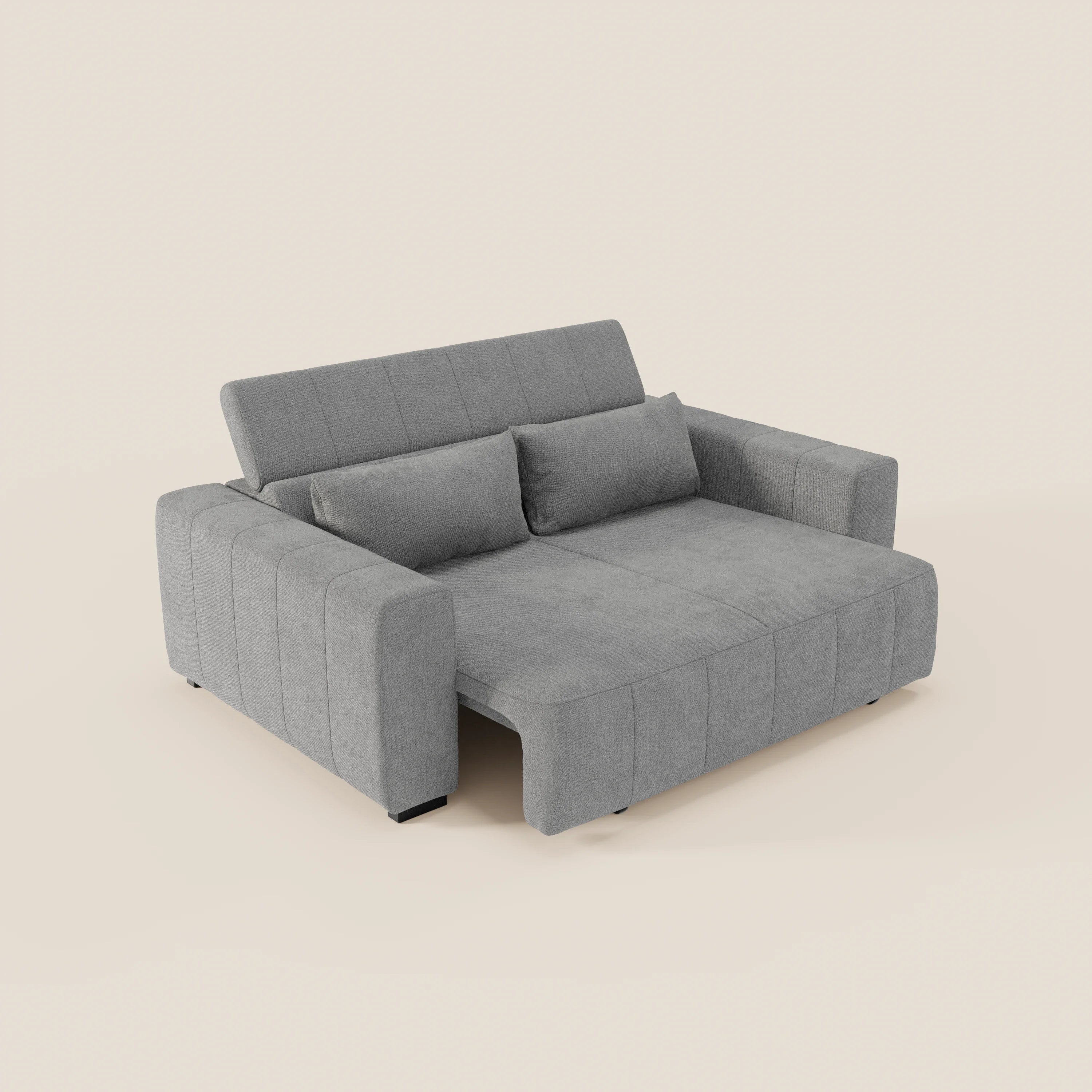 Doric divano 3 posti con sedute allungabili tramite relax elettrico - poggiatesta reclinabile in tessuto smacchiabile T23 - divani.store