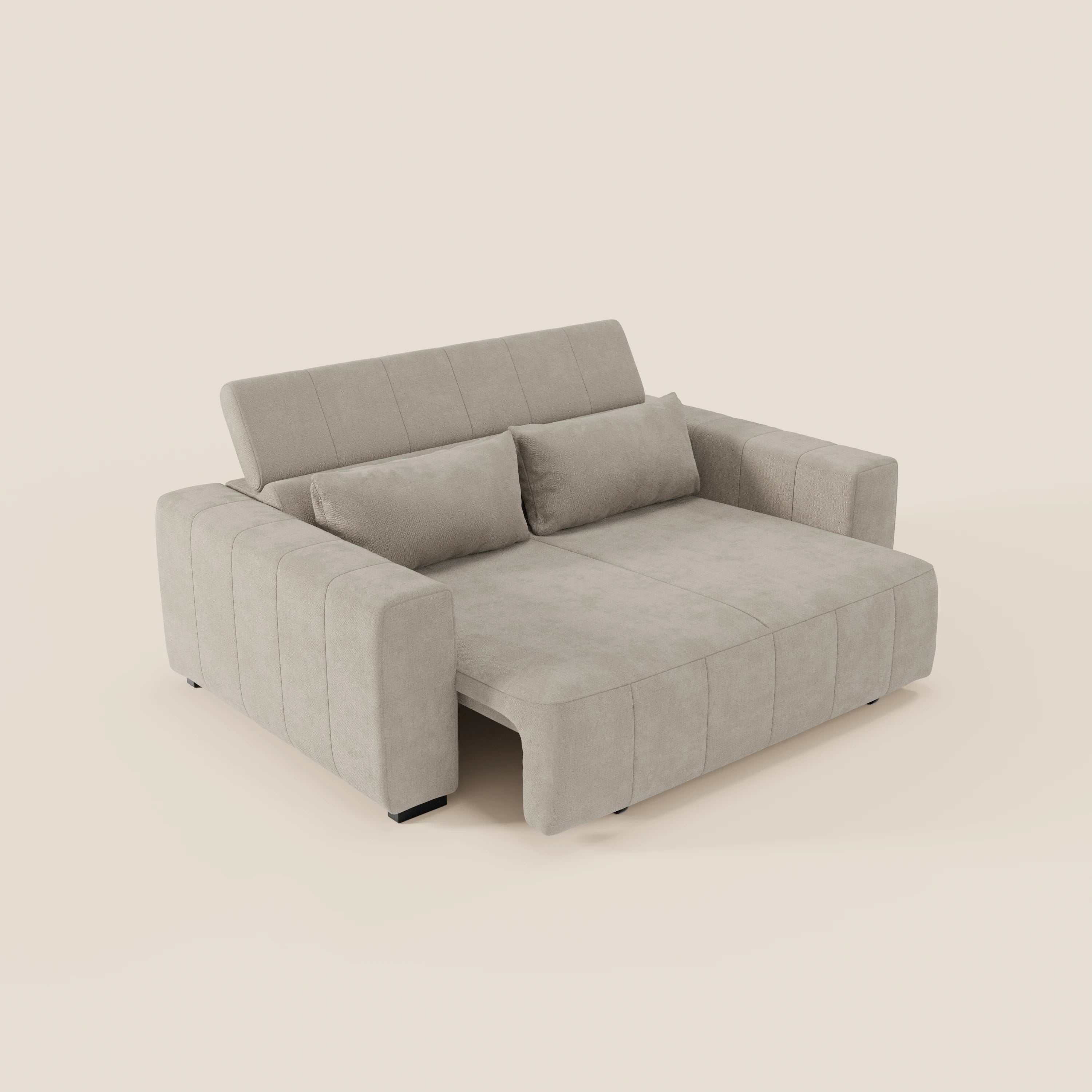 Doric divano 3 posti con sedute allungabili tramite relax elettrico - poggiatesta reclinabile in tessuto smacchiabile T23 - divani.store