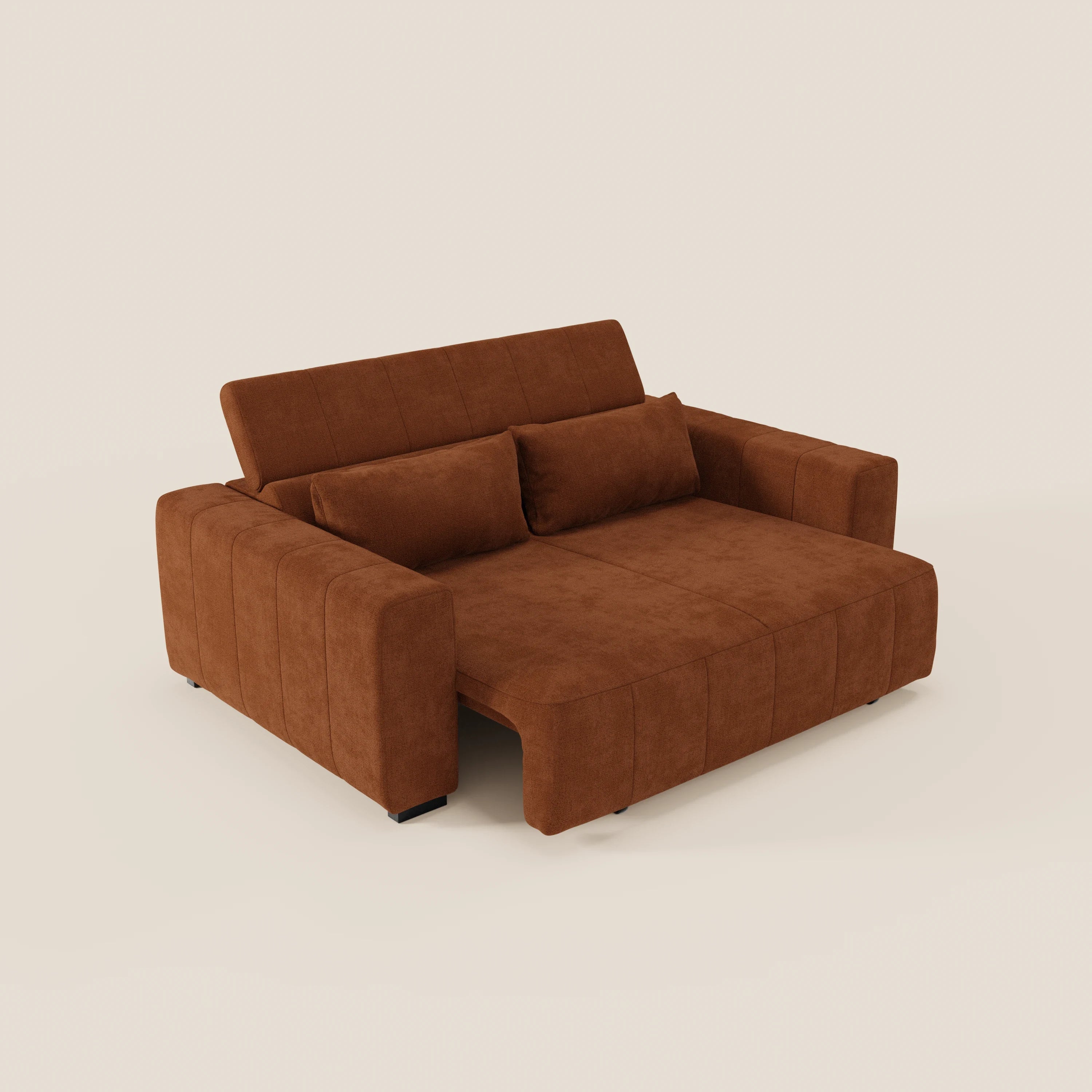 Doric divano 3 posti con sedute allungabili tramite relax elettrico - poggiatesta reclinabile in tessuto smacchiabile T23 - divani.store
