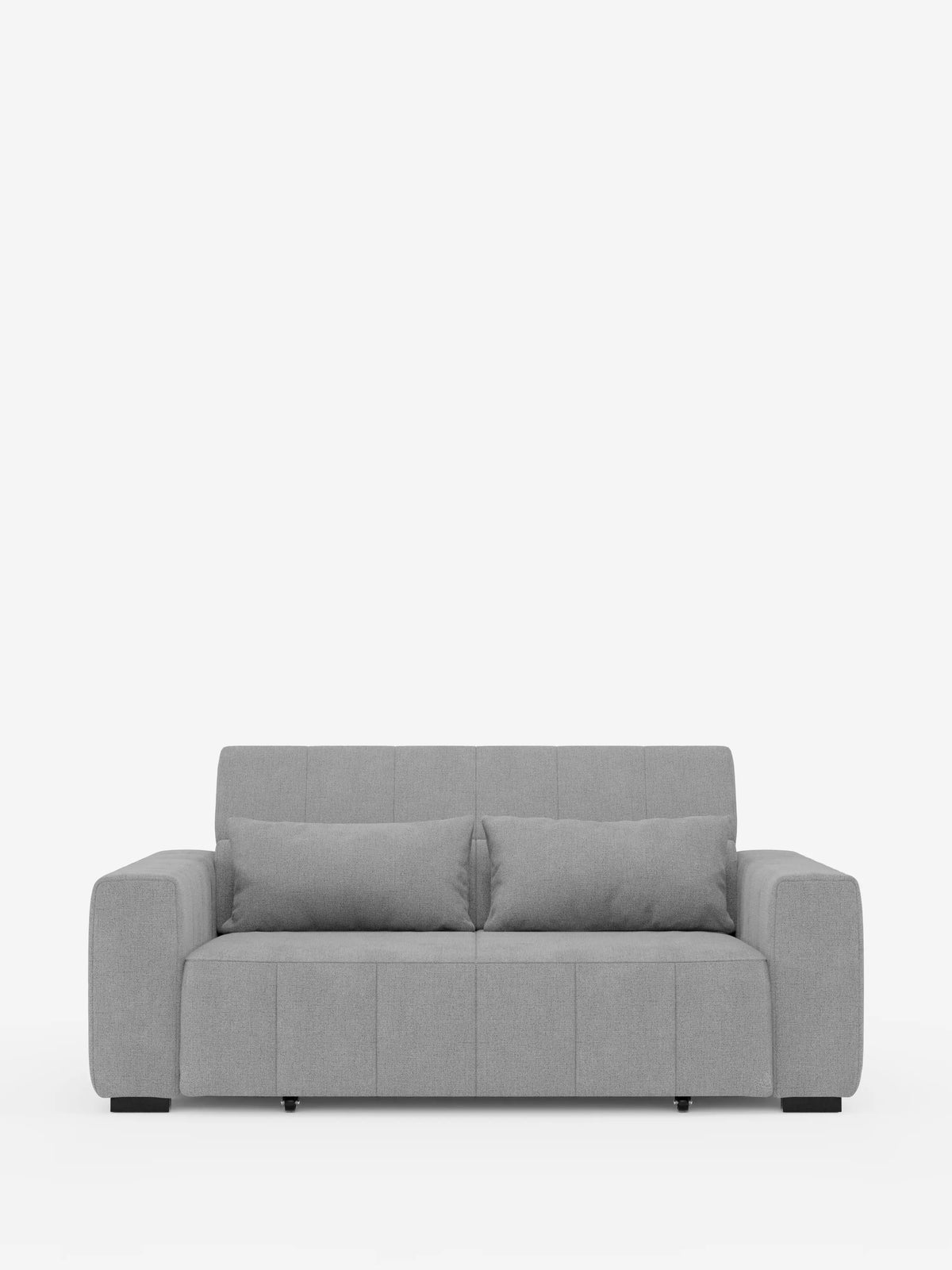 Un divano a 3 posti in stile dorico contemporaneo di Divani.Store, rivestito in tessuto T23 grigio chiaro smacchiabile, caratterizzato da ampi braccioli, due spaziosi cuscini di seduta con sistema di reclinazione elettrico ed estensibile, e uno schienale basso con poggiatesta regolabili. Sottili dettagli di cuciture verticali ne esaltano l’estetica minimalista, che risalta sullo sfondo bianco a tinta unita.