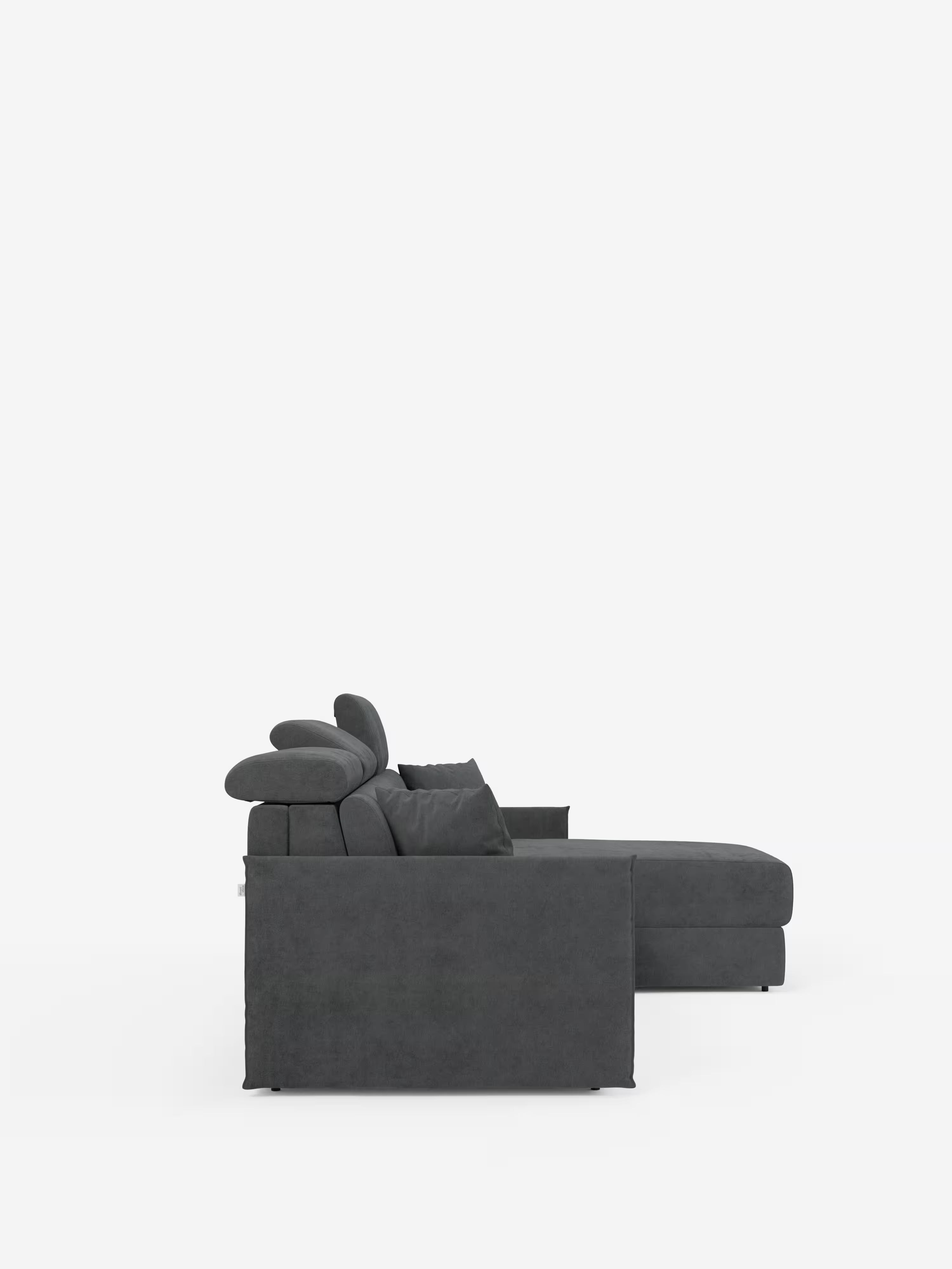 Miryam sofá cama esquinero compacto - reposacabezas reclinables y chaise longue con almacenaje en tejido antimanchas T31