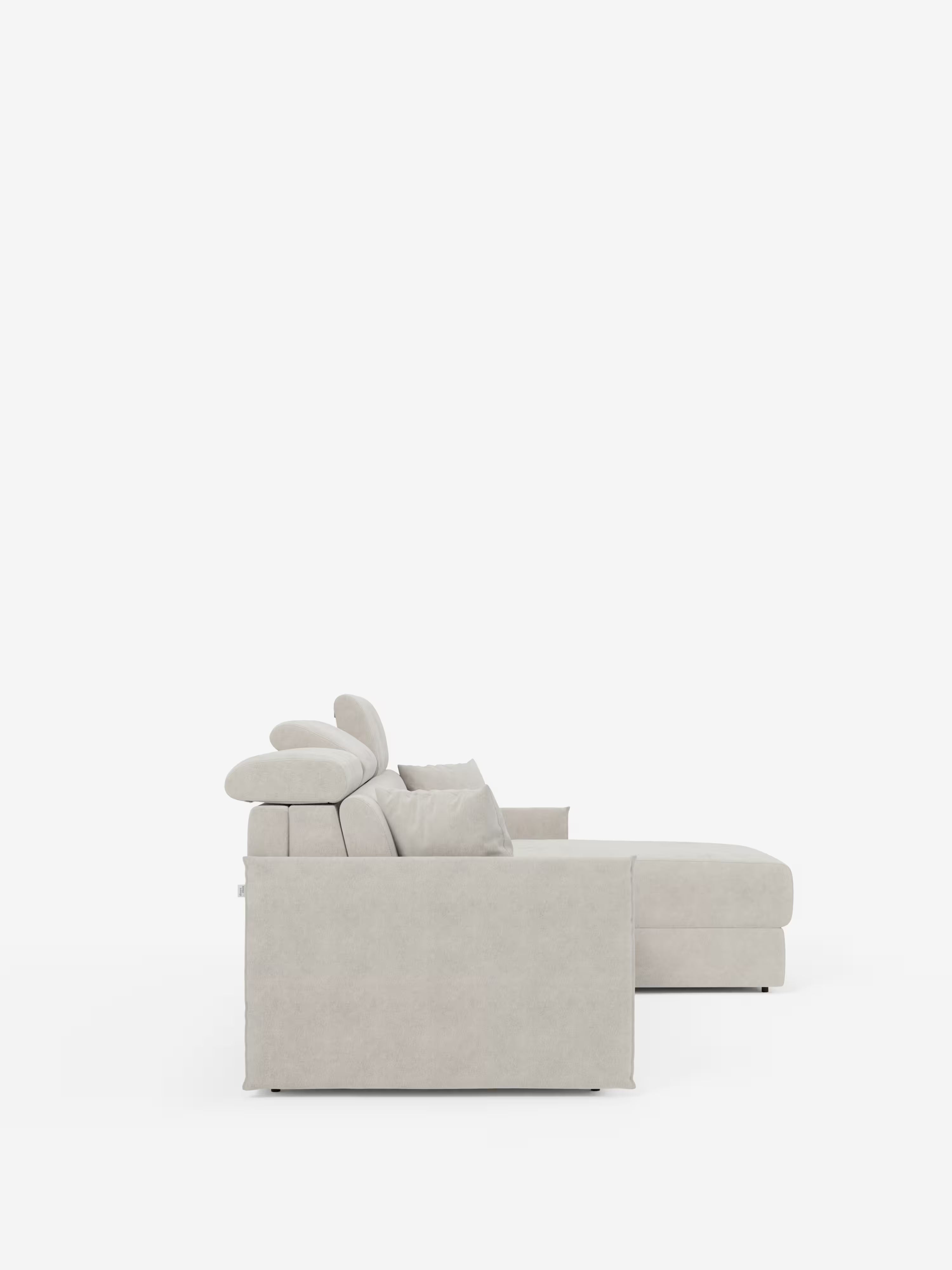Miryam sofá cama esquinero compacto - reposacabezas reclinables y chaise longue con almacenaje en tejido antimanchas T31