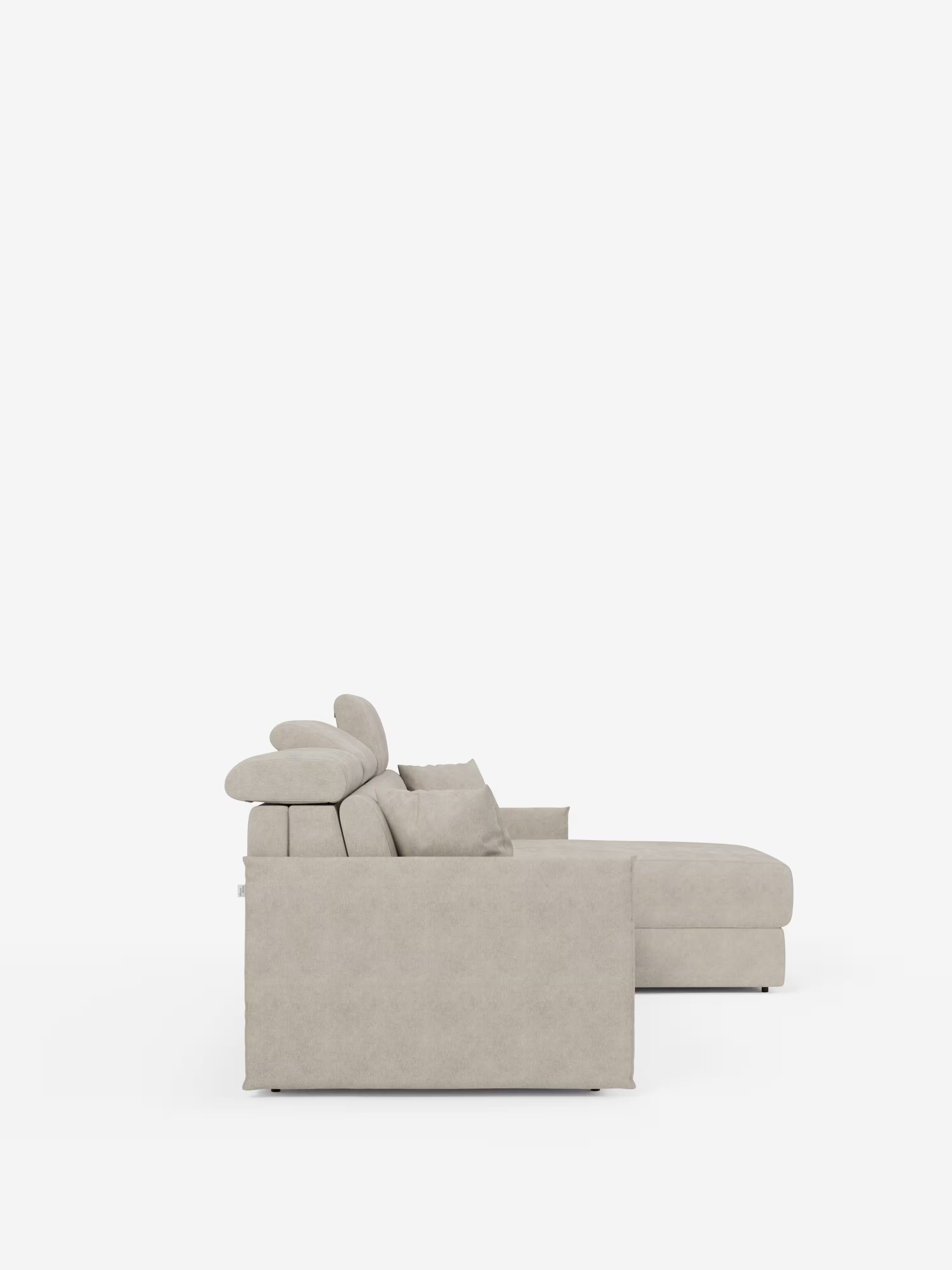 Miryam sofá cama esquinero compacto - reposacabezas reclinables y chaise longue con almacenaje en tejido antimanchas T31