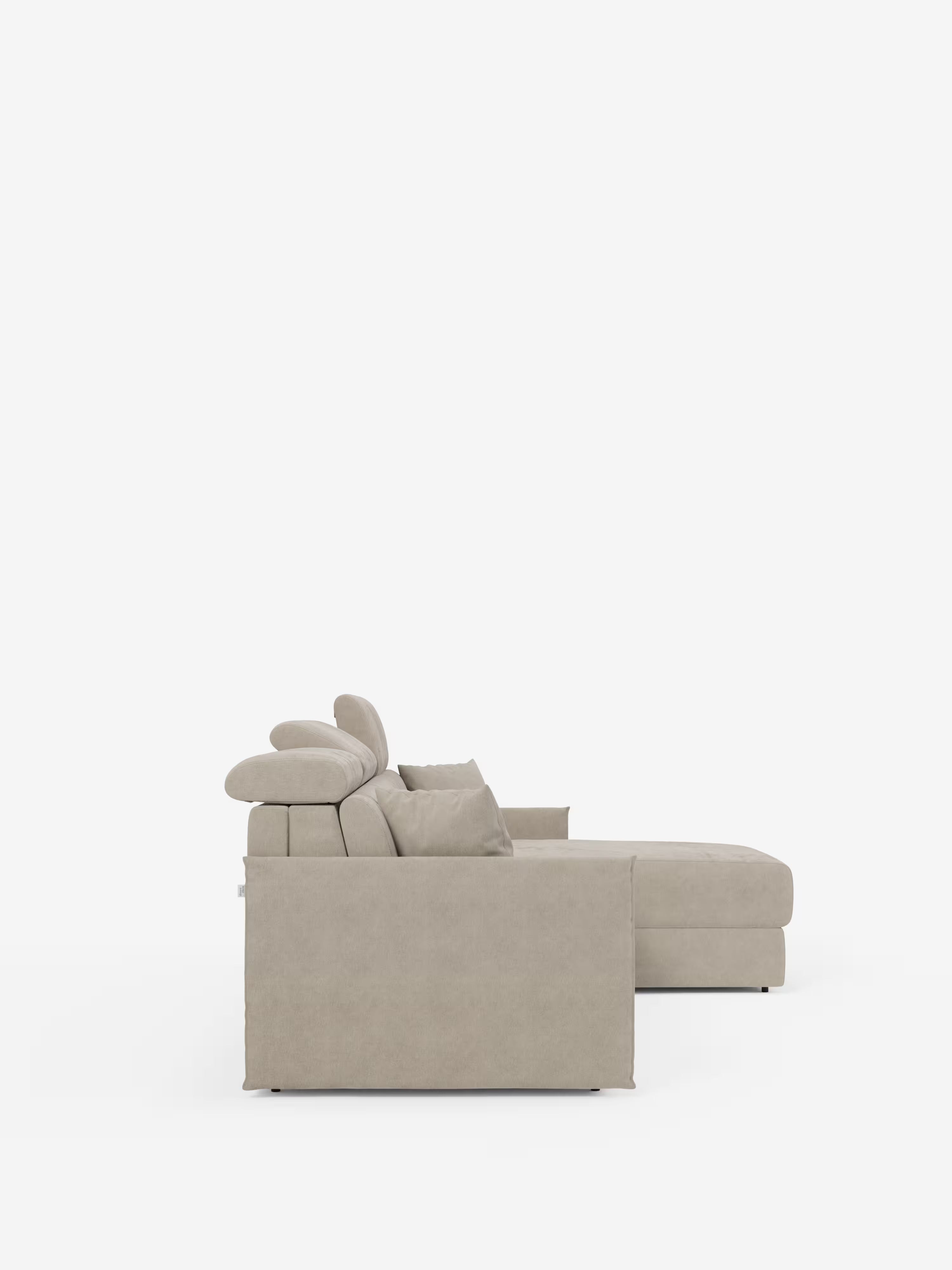 Miryam sofá cama esquinero compacto - reposacabezas reclinables y chaise longue con almacenaje en tejido antimanchas T31