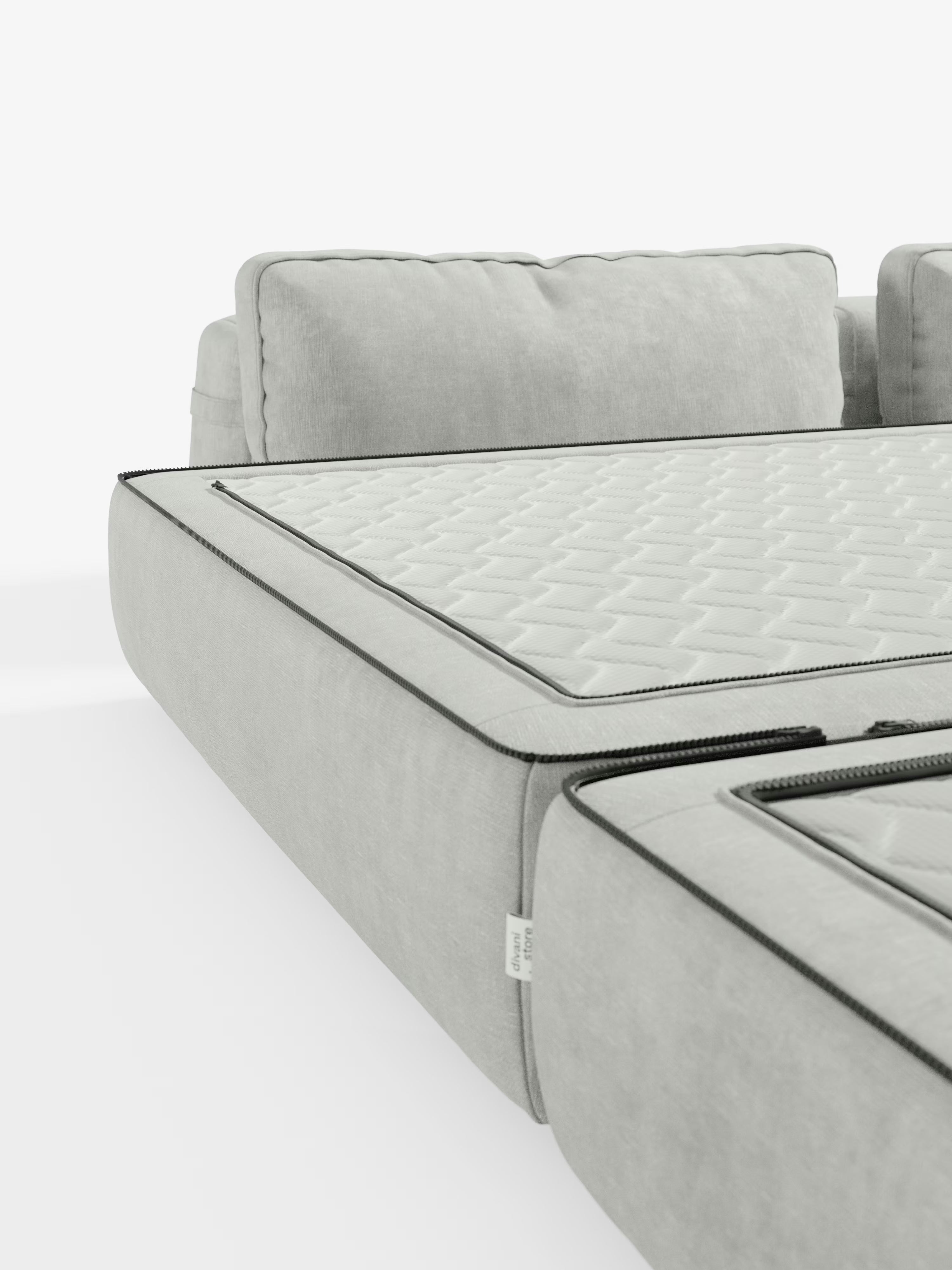 Rift divano letto matrimoniale 2 posti e 3 posti con schienali mobili - materasso alto 24 cm e memory foam in tessuto smacchiabile T31