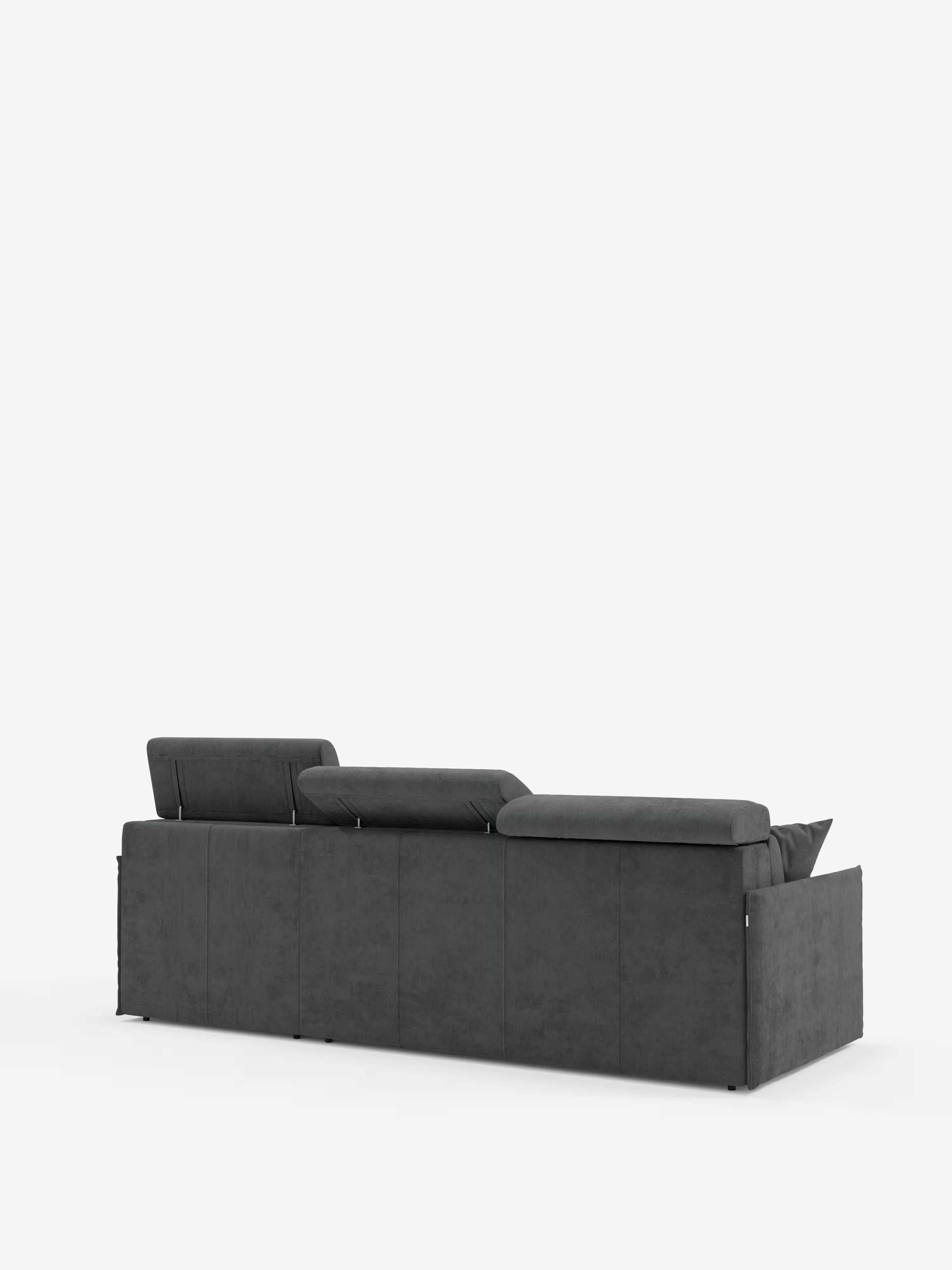 Miryam sofá cama esquinero compacto - reposacabezas reclinables y chaise longue con almacenaje en tejido antimanchas T31