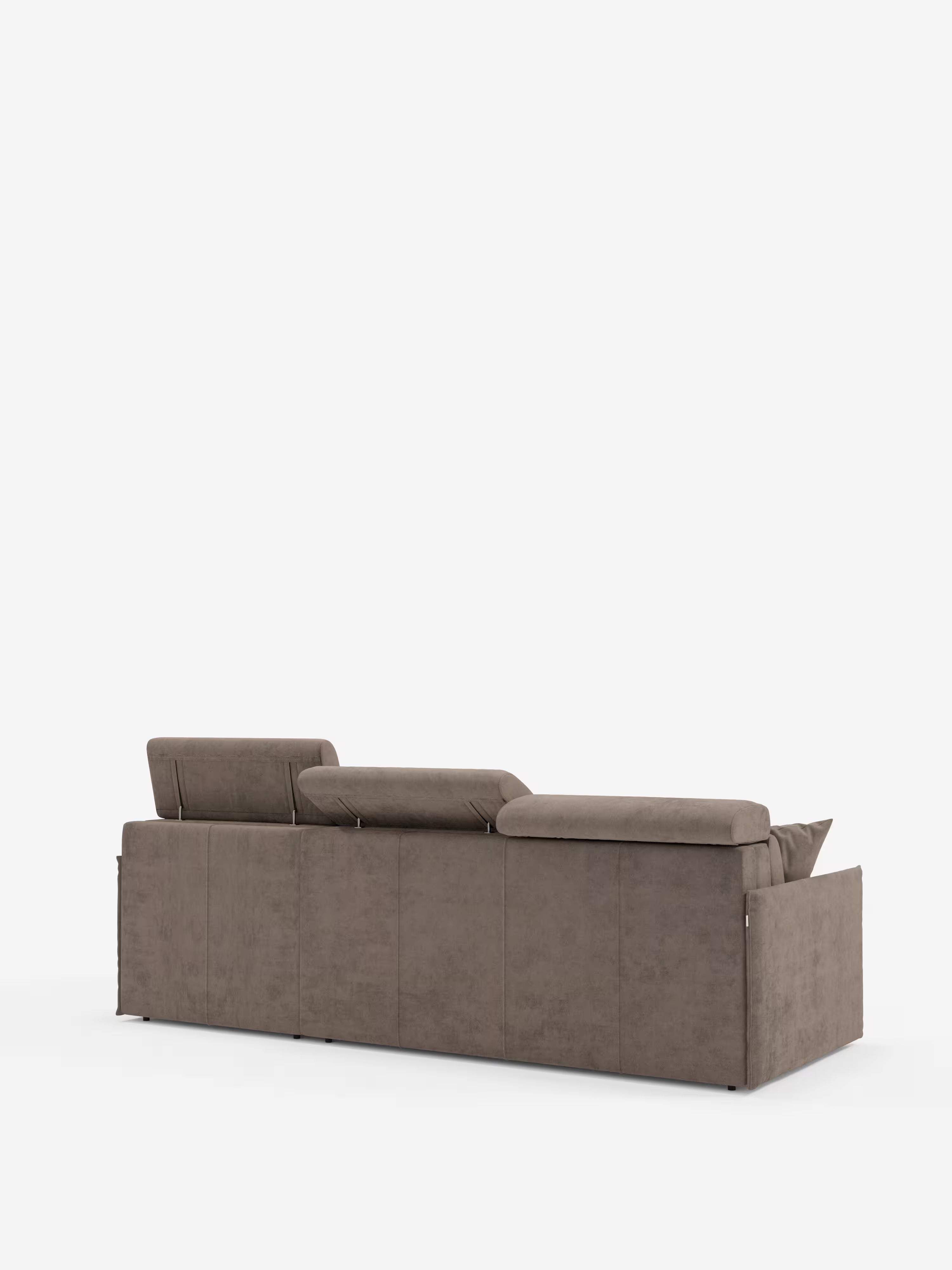 Miryam sofá cama esquinero compacto - reposacabezas reclinables y chaise longue con almacenaje en tejido antimanchas T31