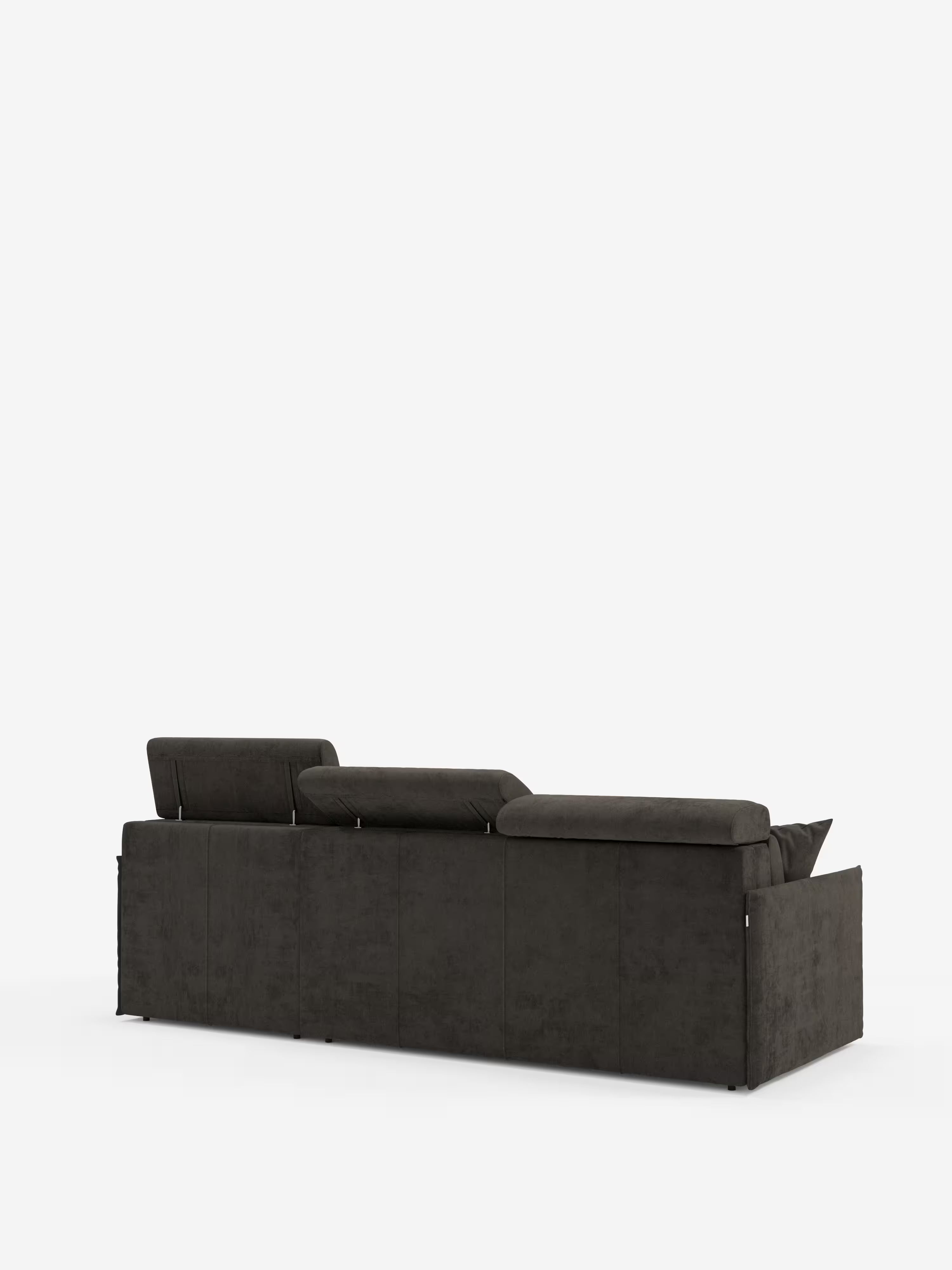 Miryam sofá cama esquinero compacto - reposacabezas reclinables y chaise longue con almacenaje en tejido antimanchas T31