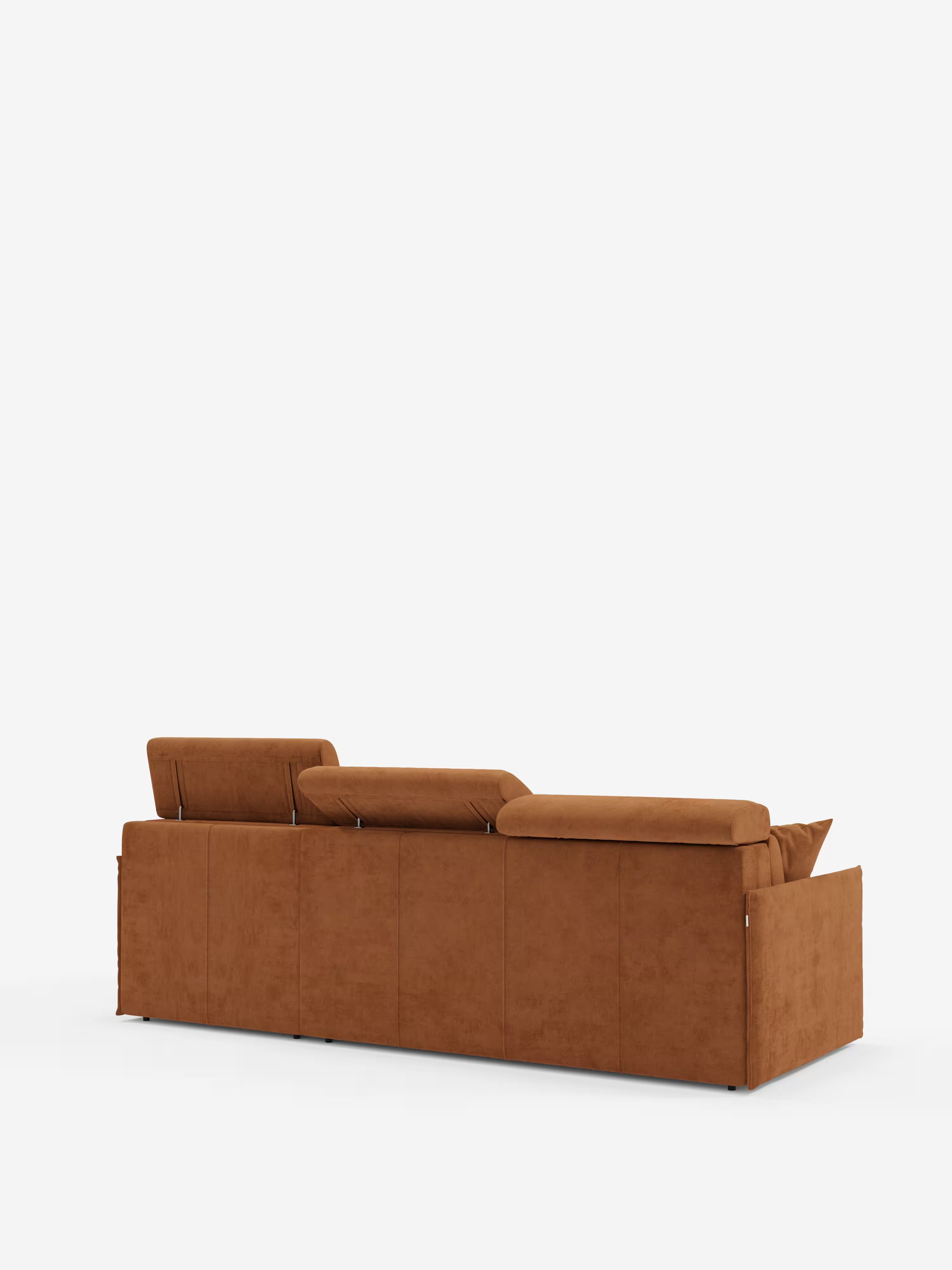 Miryam sofá cama esquinero compacto - reposacabezas reclinables y chaise longue con almacenaje en tejido antimanchas T31