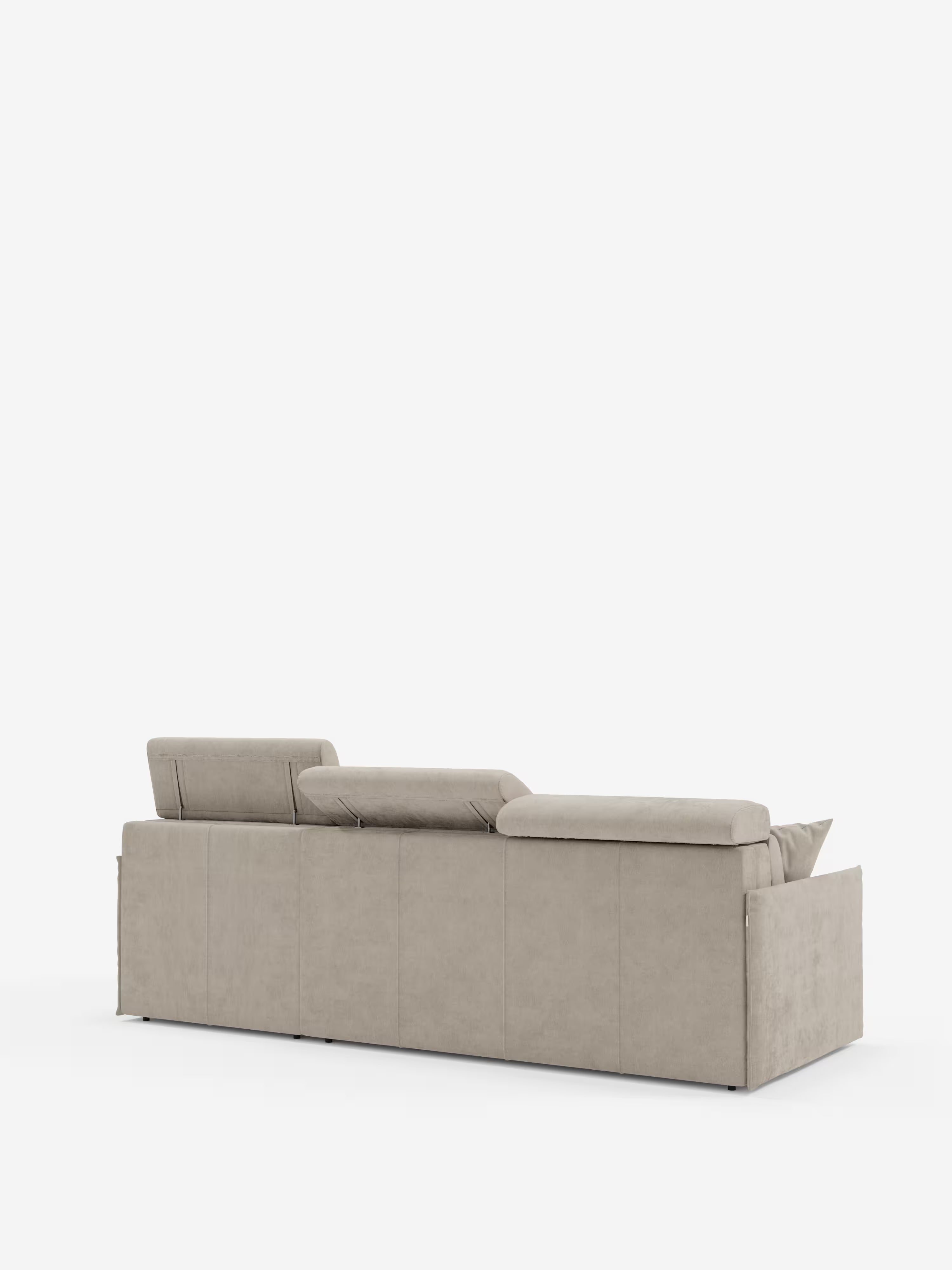 Miryam sofá cama esquinero compacto - reposacabezas reclinables y chaise longue con almacenaje en tejido antimanchas T31