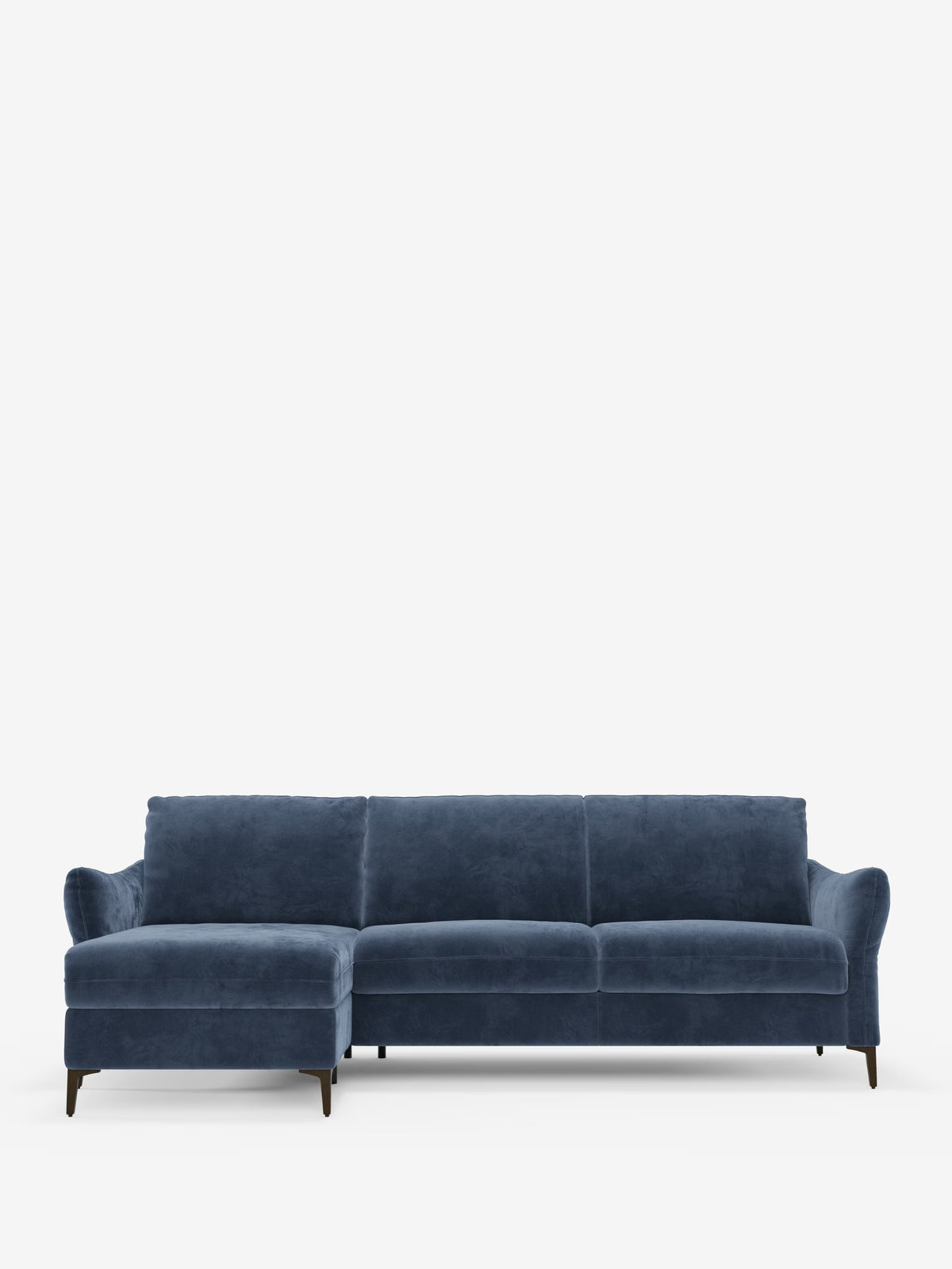 Dalia divano letto con penisola contenitore e materasso alto 18 cm - piedini alti e tessuto smacchiabile T30