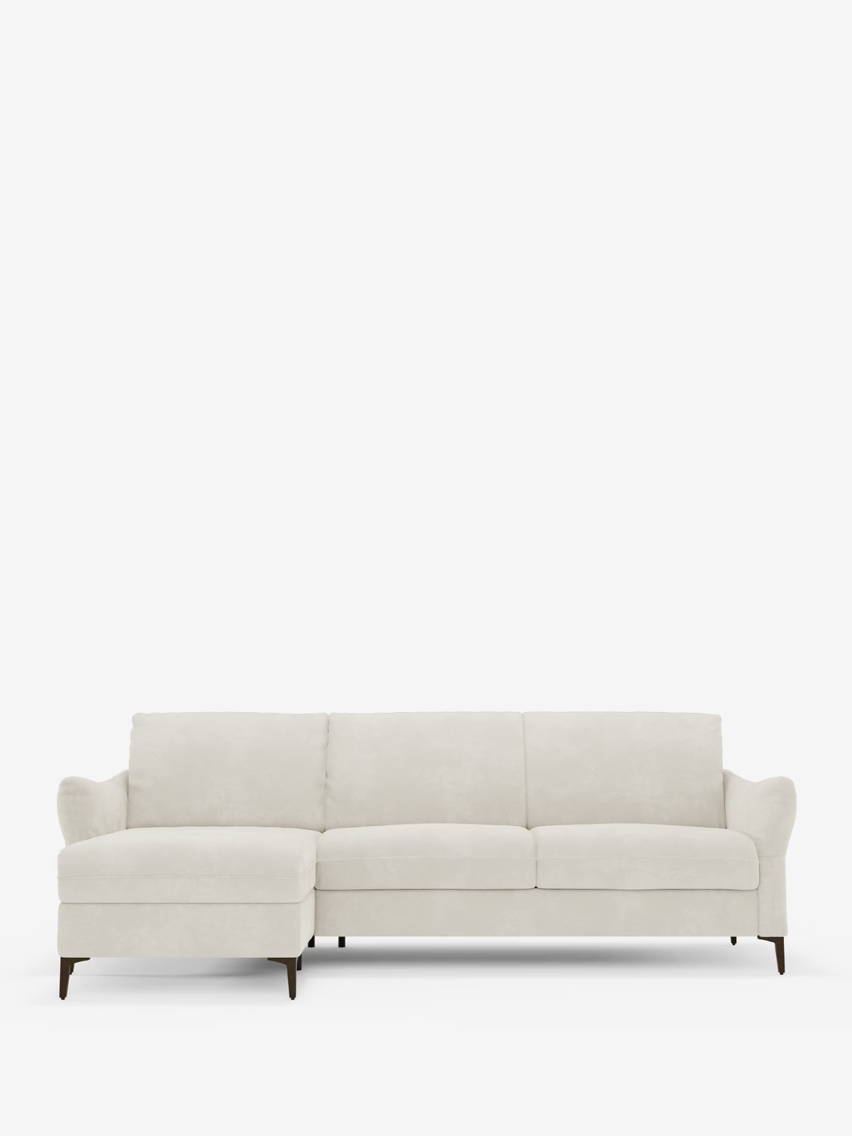 Dalia divano letto con penisola contenitore e materasso alto 18 cm - piedini alti e tessuto smacchiabile T30