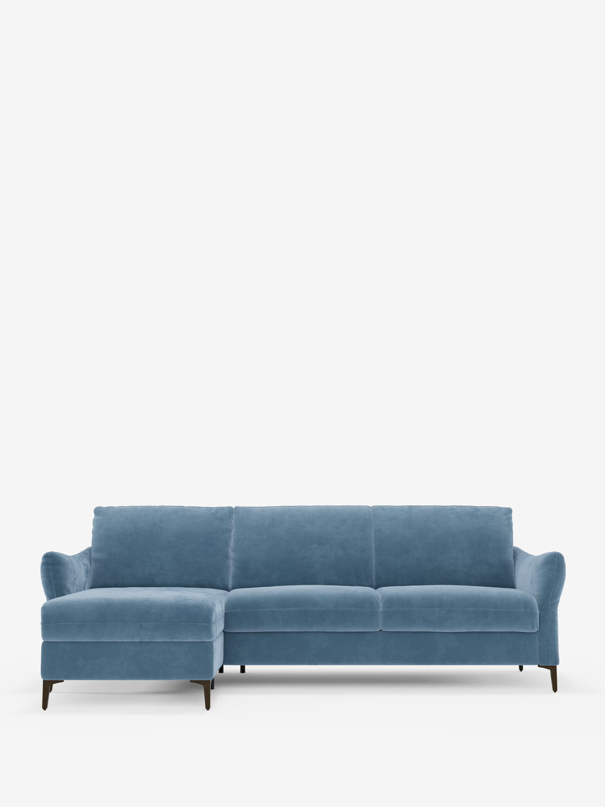 Dalia divano letto con penisola contenitore e materasso alto 18 cm - piedini alti e tessuto smacchiabile T30