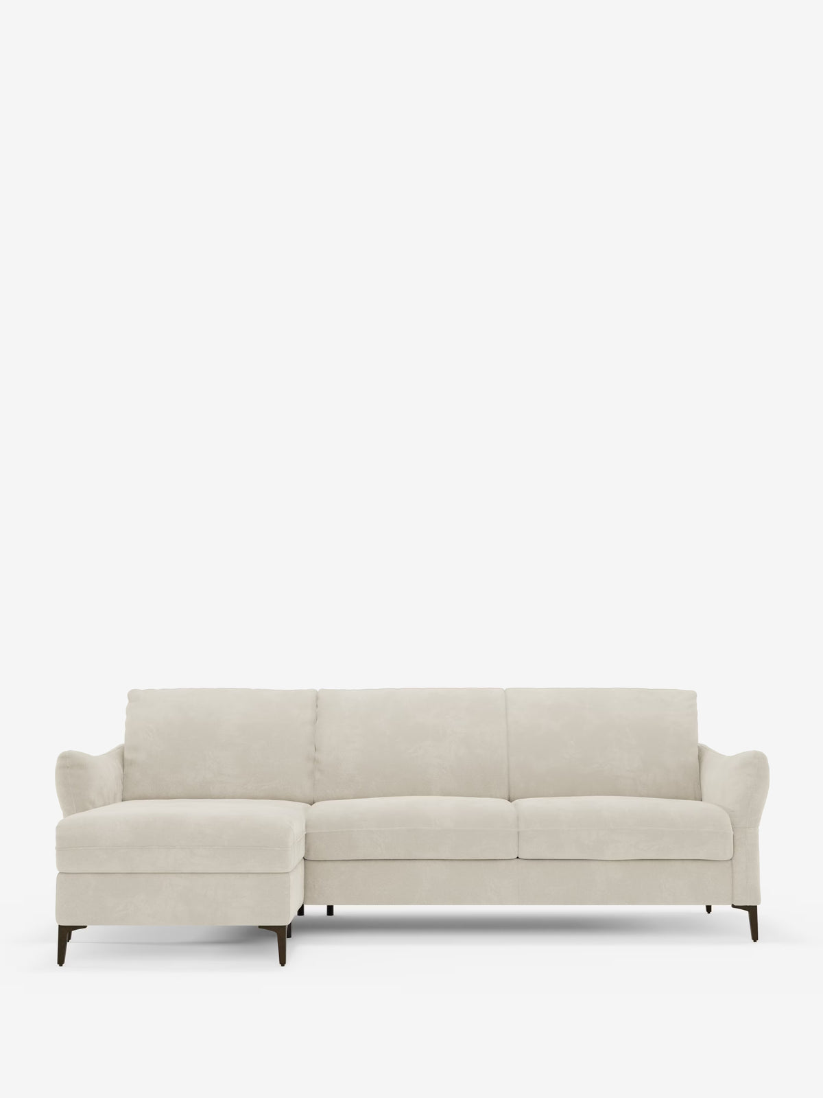 Dalia divano letto con penisola contenitore e materasso alto 18 cm - piedini alti e tessuto smacchiabile T30