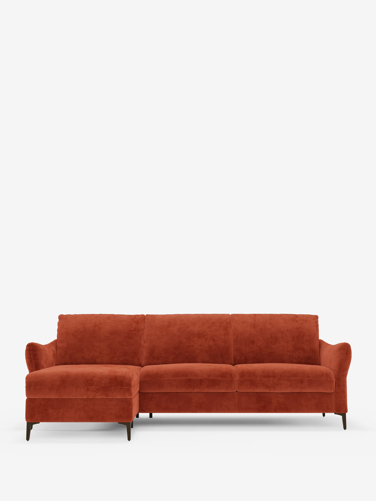 Dalia divano letto con penisola contenitore e materasso alto 18 cm - piedini alti e tessuto smacchiabile T30