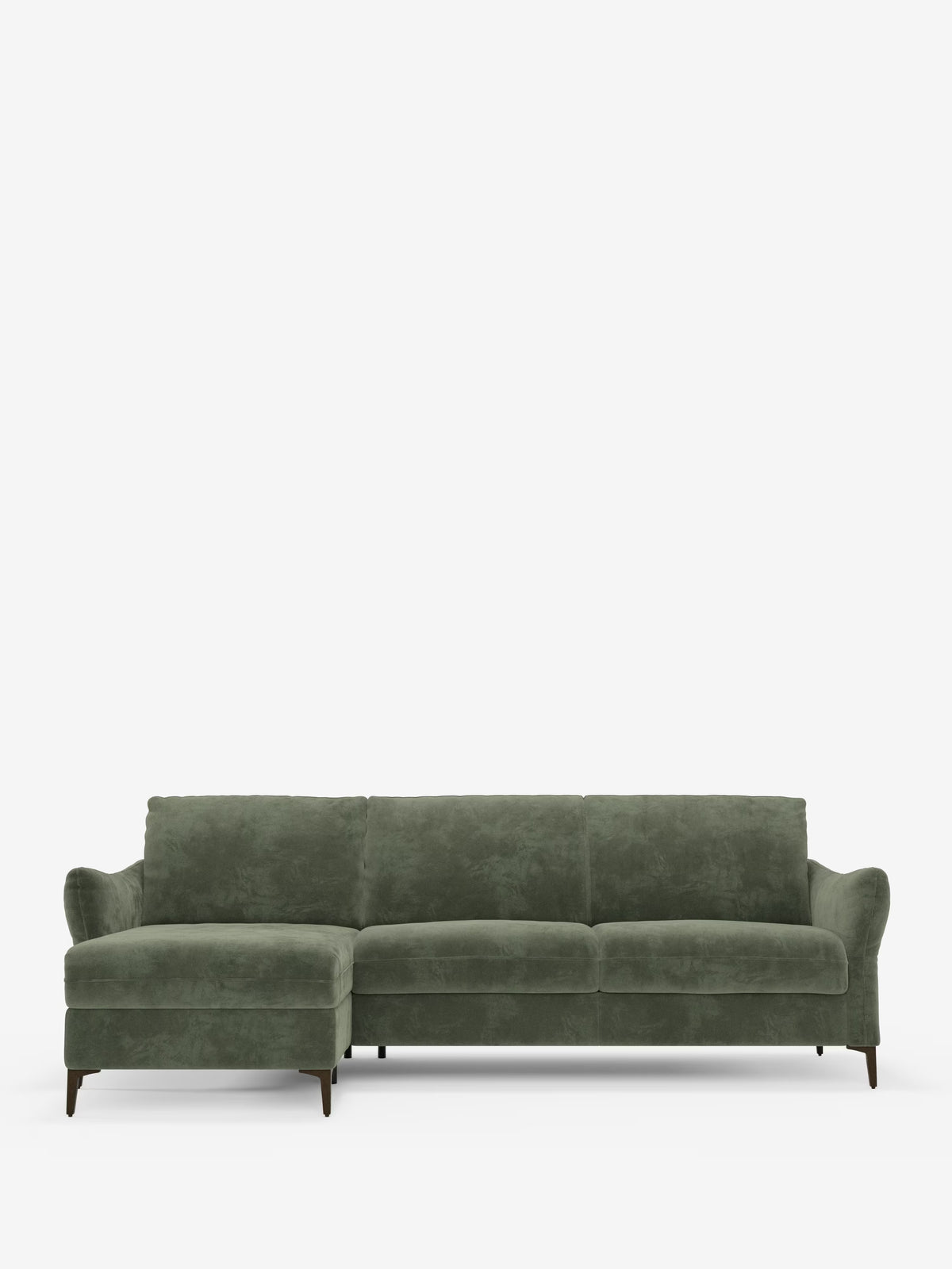 Dalia divano letto con penisola contenitore e materasso alto 18 cm - piedini alti e tessuto smacchiabile T30