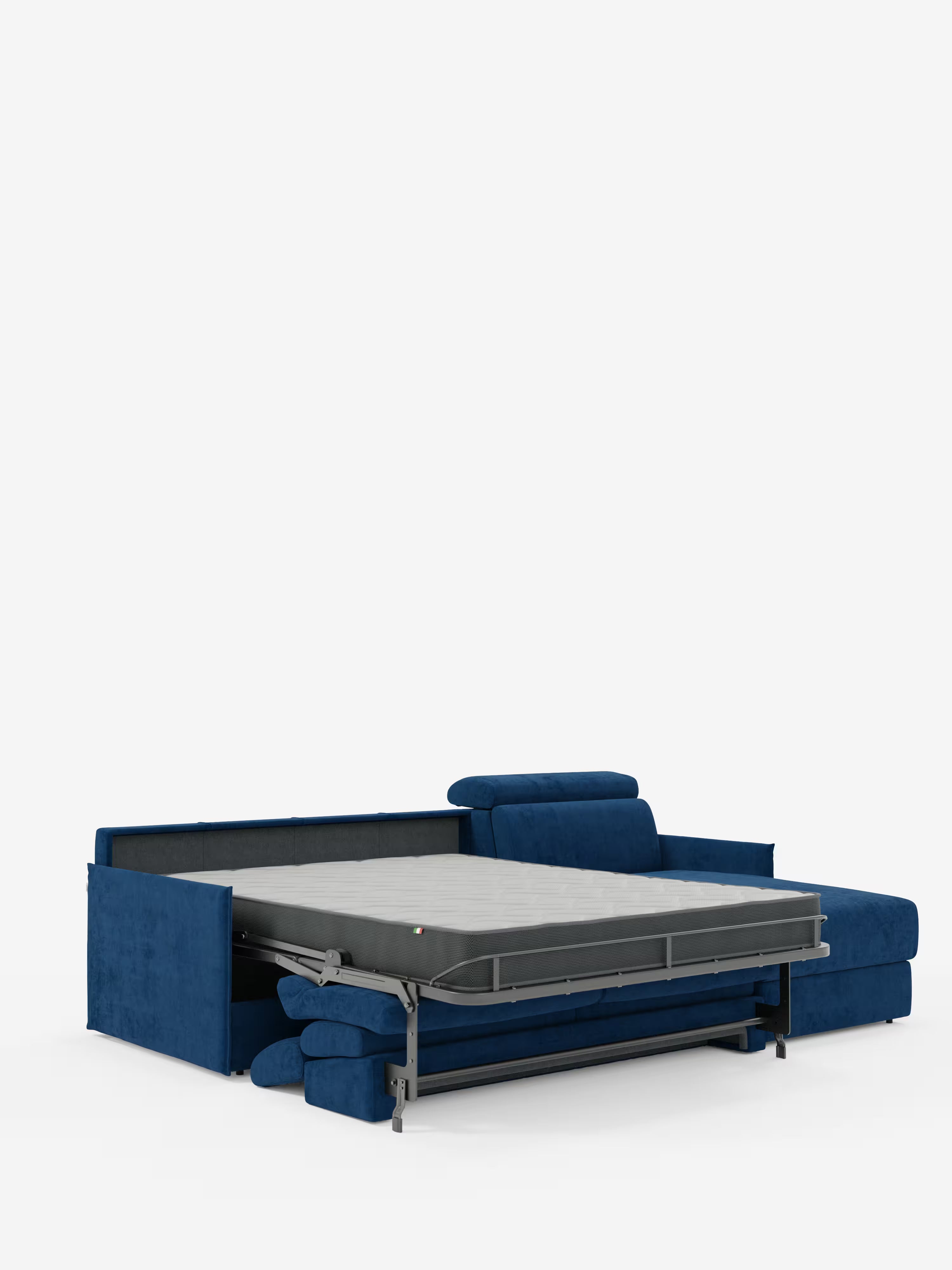 Miryam sofá cama esquinero compacto - reposacabezas reclinables y chaise longue con almacenaje en tejido antimanchas T31