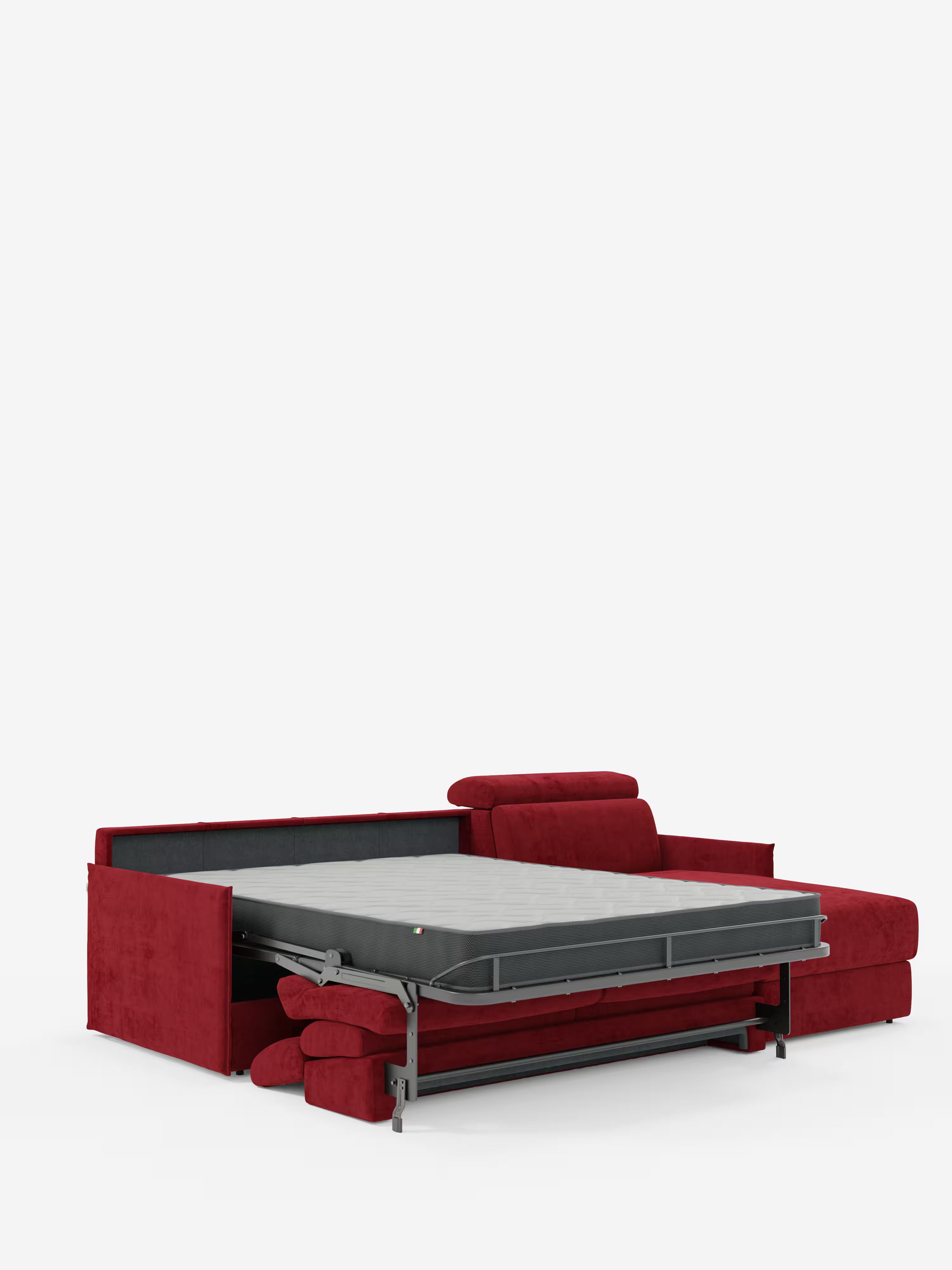 Miryam sofá cama esquinero compacto - reposacabezas reclinables y chaise longue con almacenaje en tejido antimanchas T31