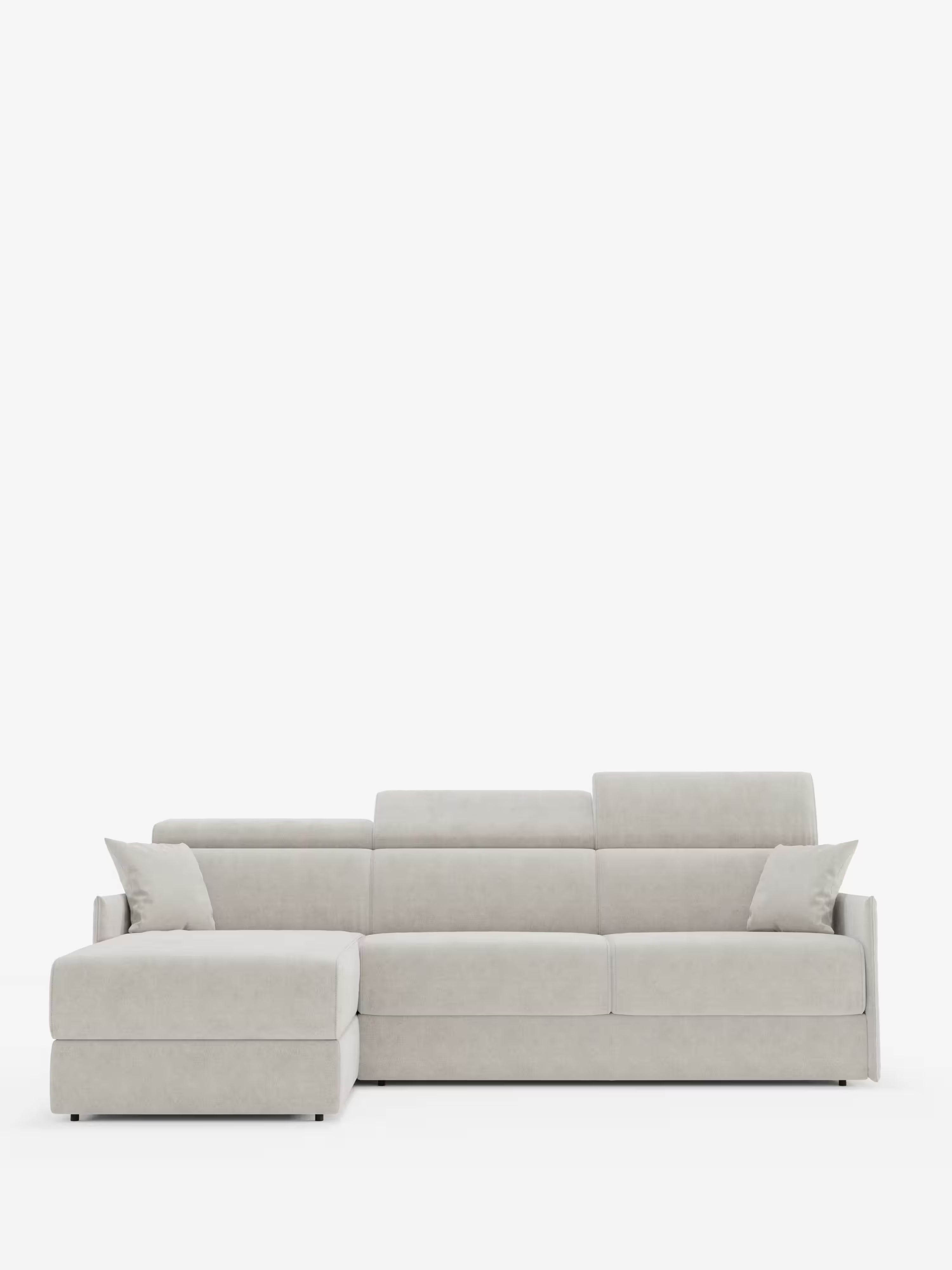 Miryam sofá cama esquinero compacto - reposacabezas reclinables y chaise longue con almacenaje en tejido antimanchas T31