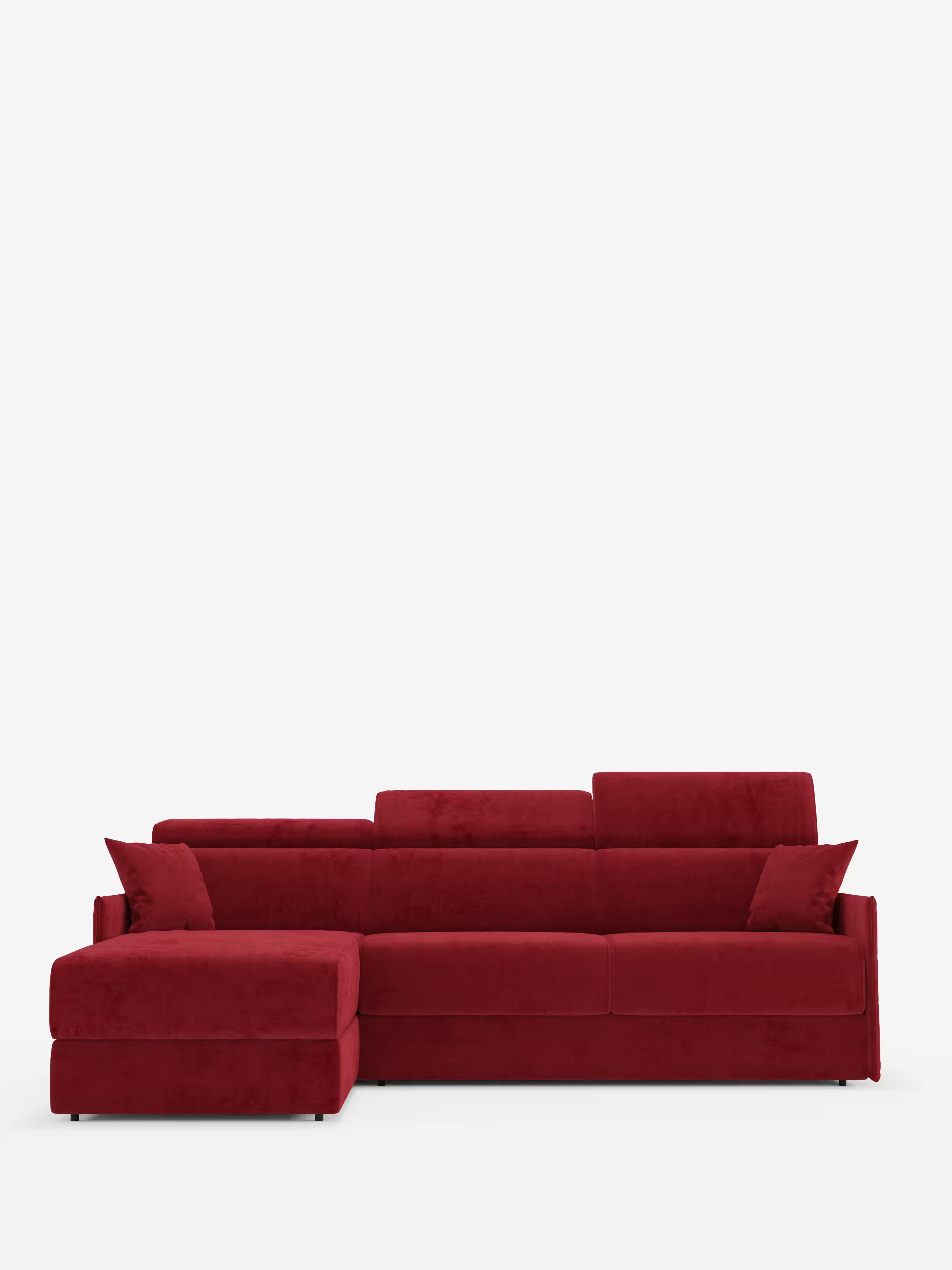 Miryam sofá cama esquinero compacto - reposacabezas reclinables y chaise longue con almacenaje en tejido antimanchas T31