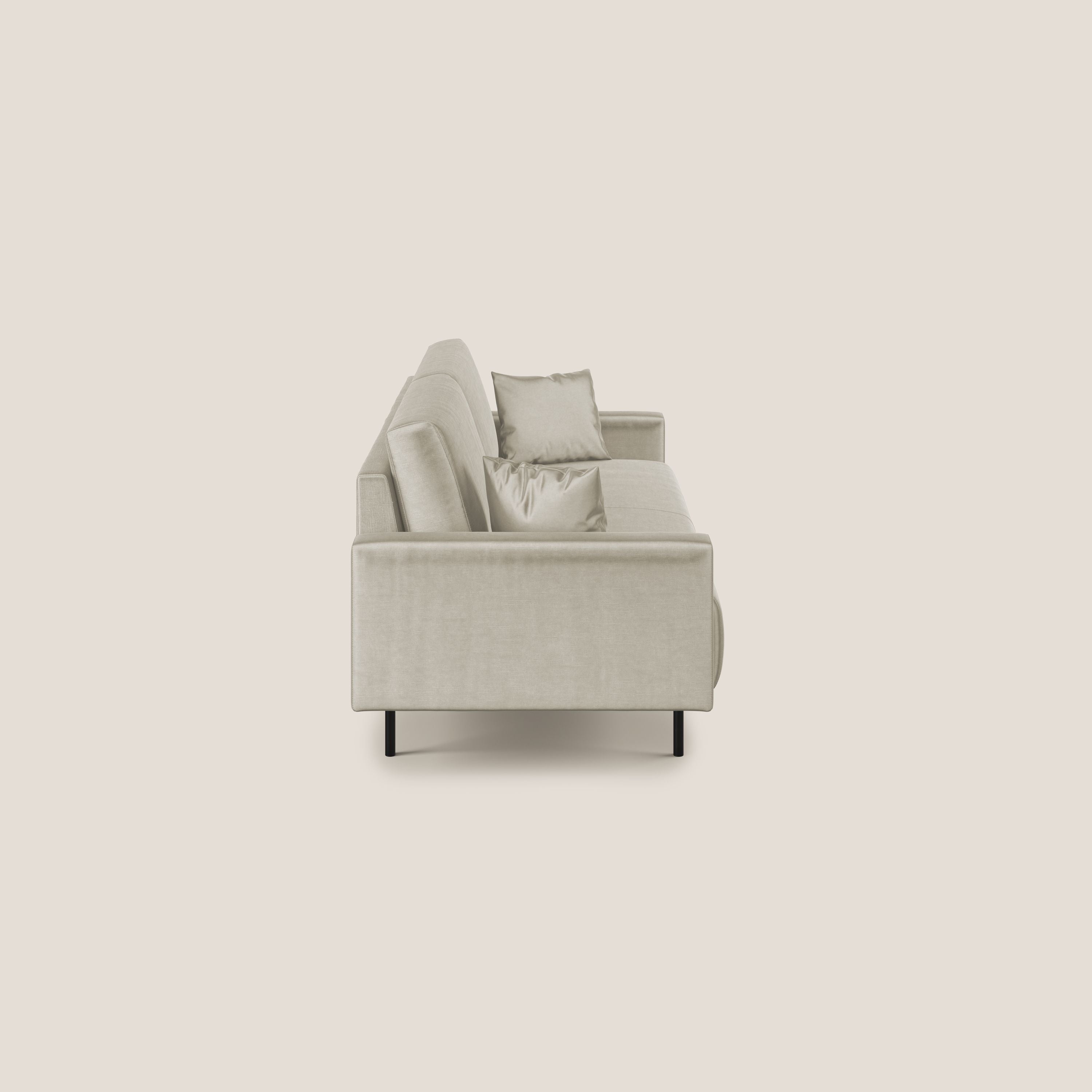 Arthur divano moderno in velluto morbido impermeabile T01 panna - divani.store