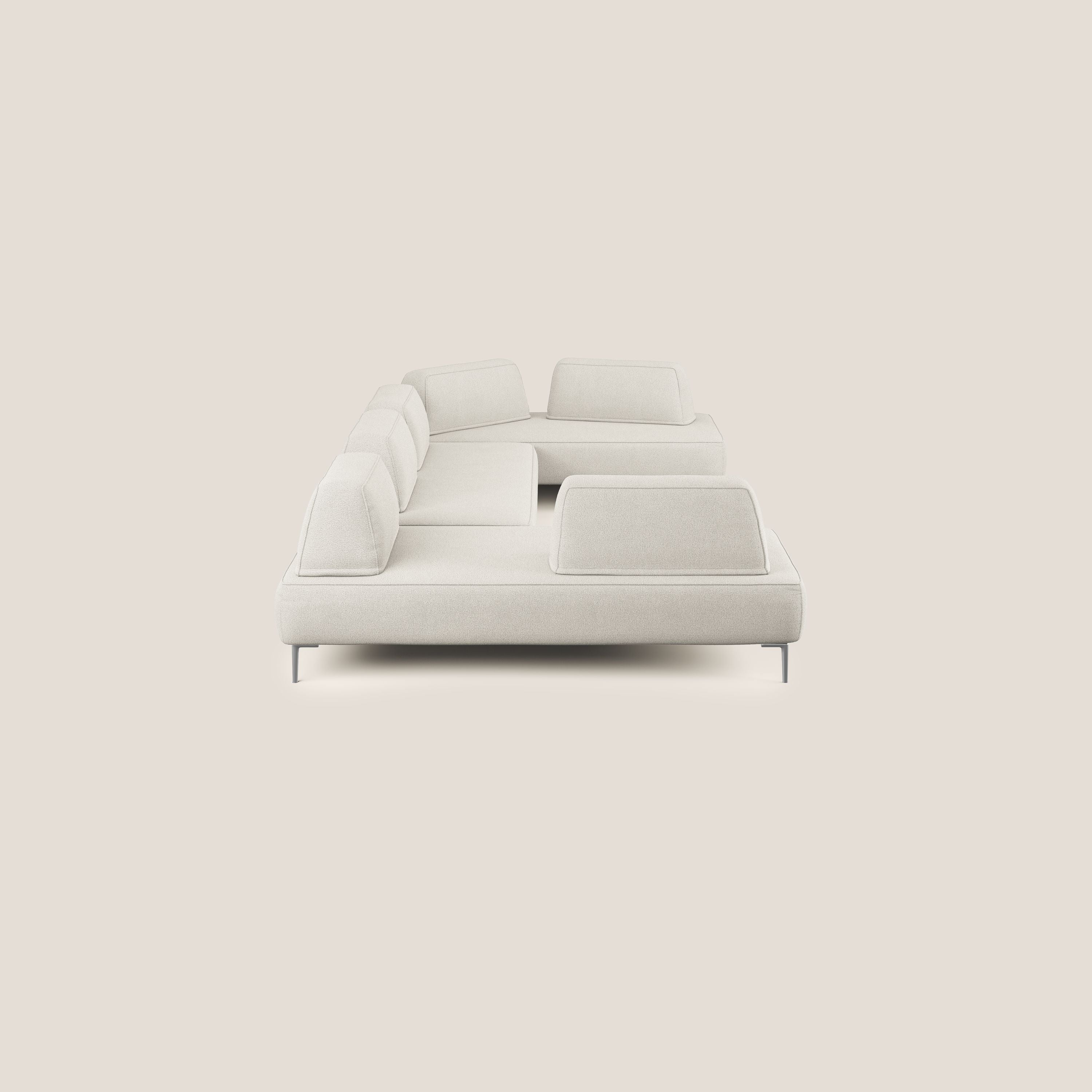 Newton divano panoramico modulare con schienali movibili T07 bianco - divani.store
