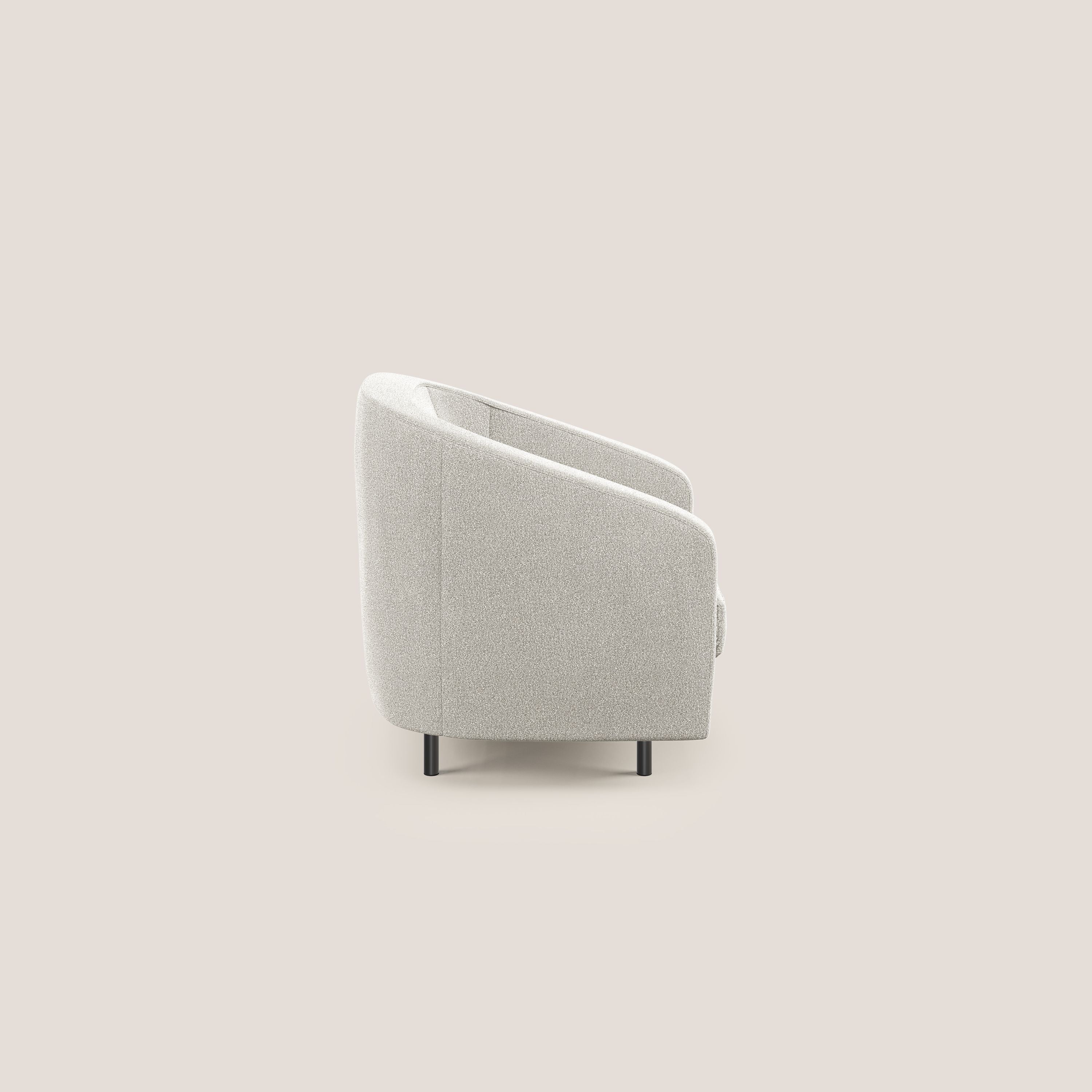 Pandora Poltroncina in morbido tessuto bouclé impermeabile T07 bianco - divani.store