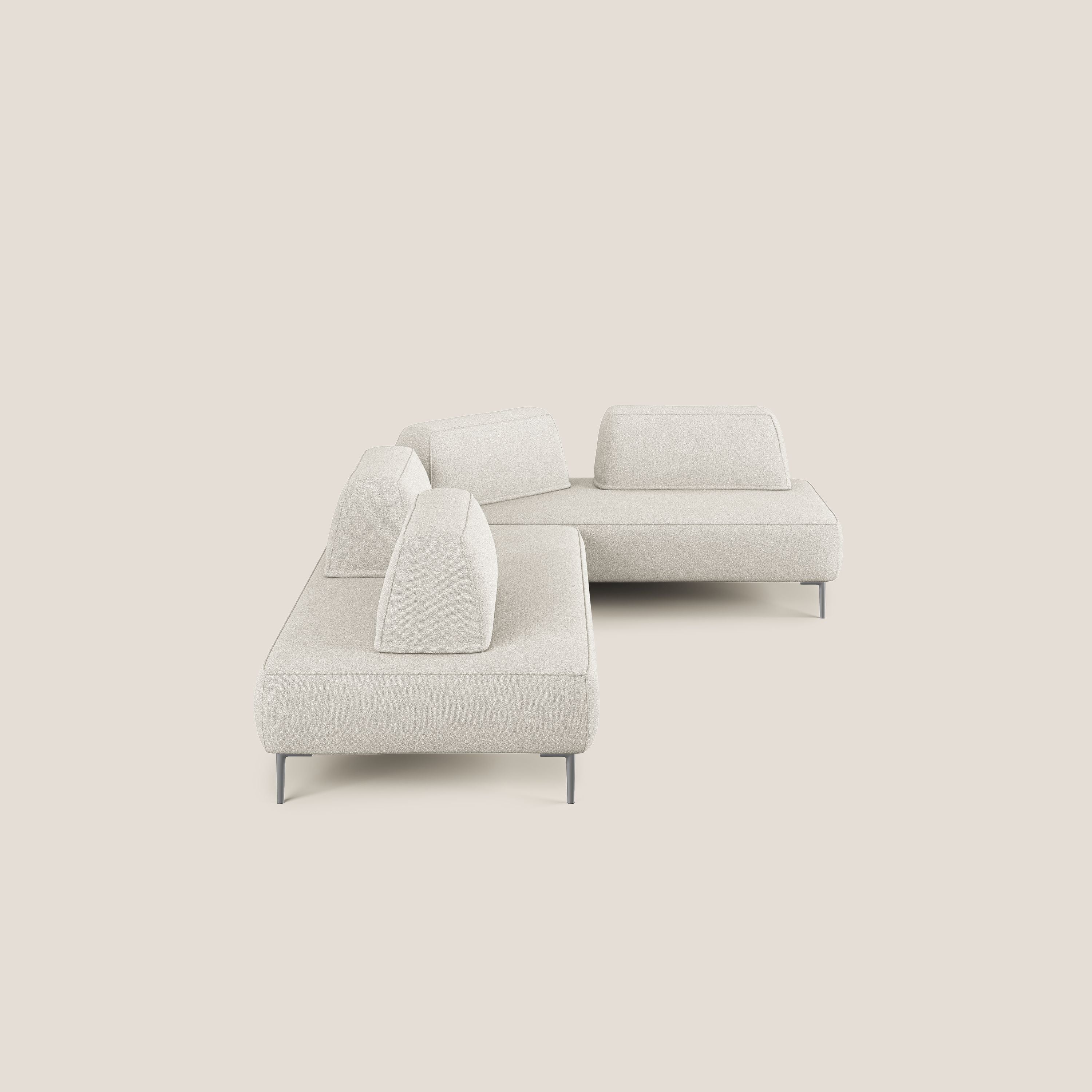 Newton divano angolare modulare con schienali movibili T07 bianco - divani.store