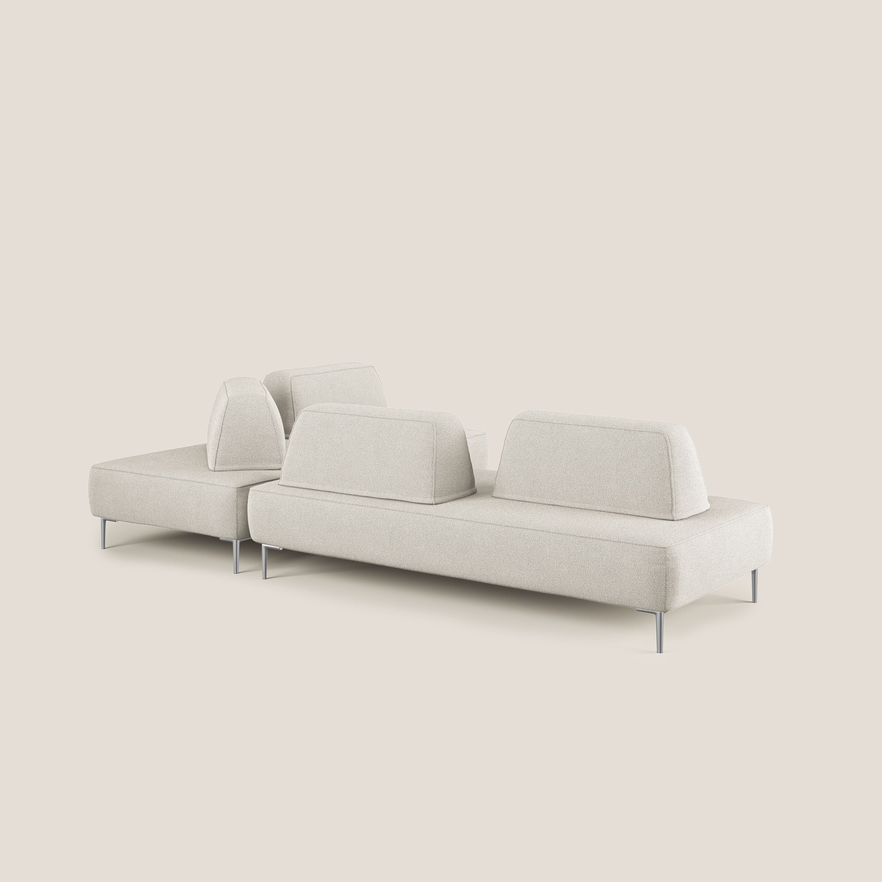 Newton divano angolare modulare con schienali movibili T07 bianco - divani.store