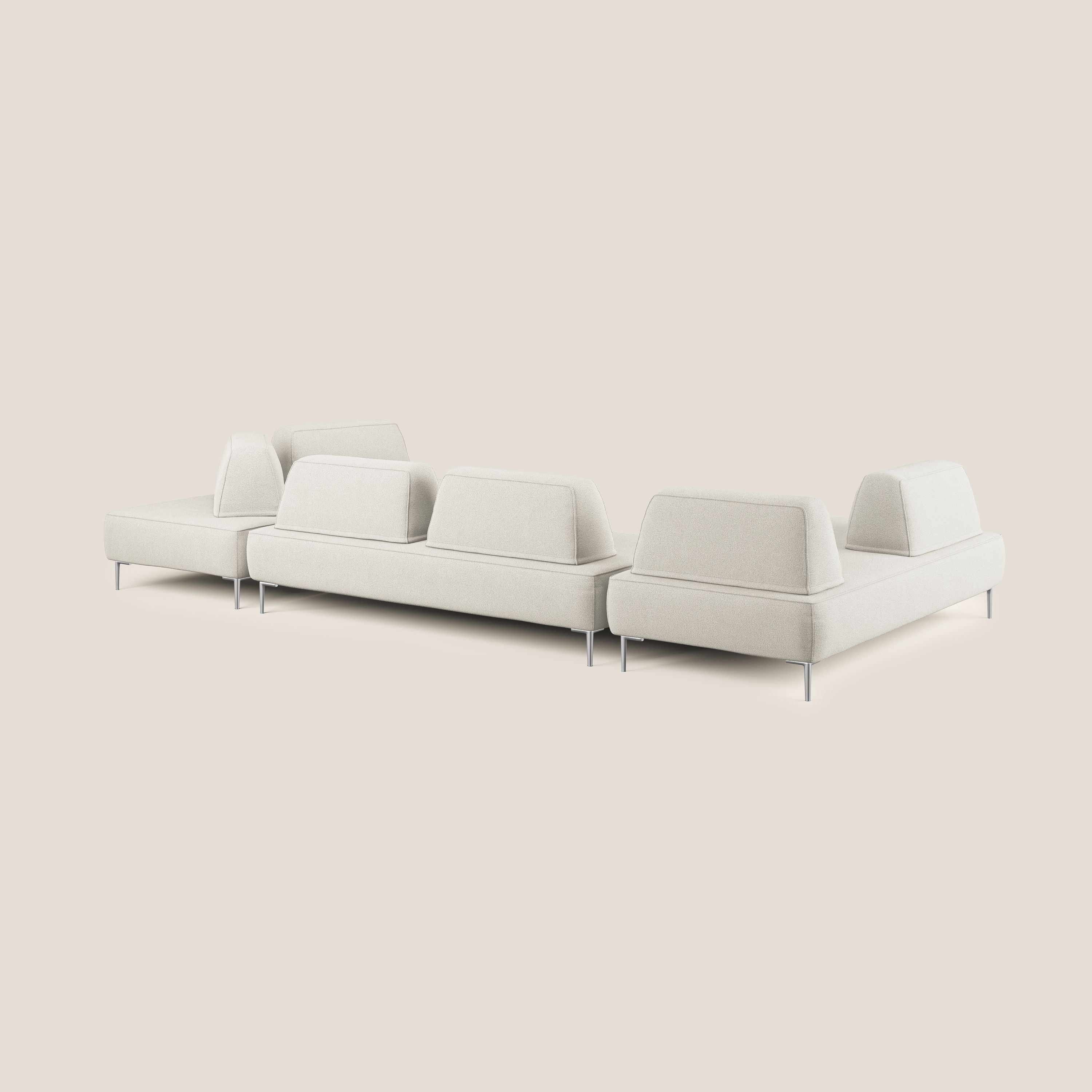 Newton divano panoramico modulare con schienali movibili T07 bianco - divani.store