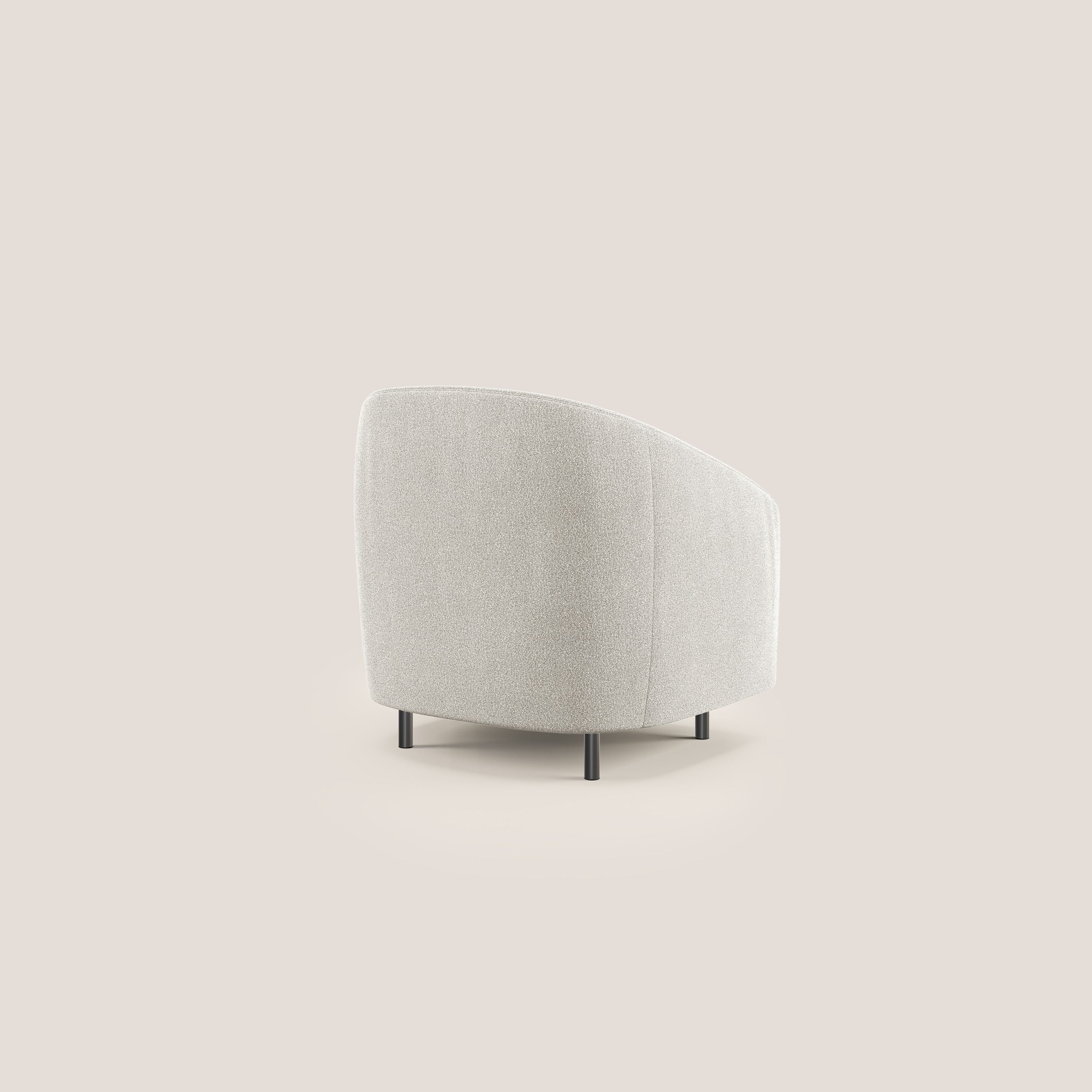 Pandora Poltroncina in morbido tessuto bouclé impermeabile T07 bianco - divani.store