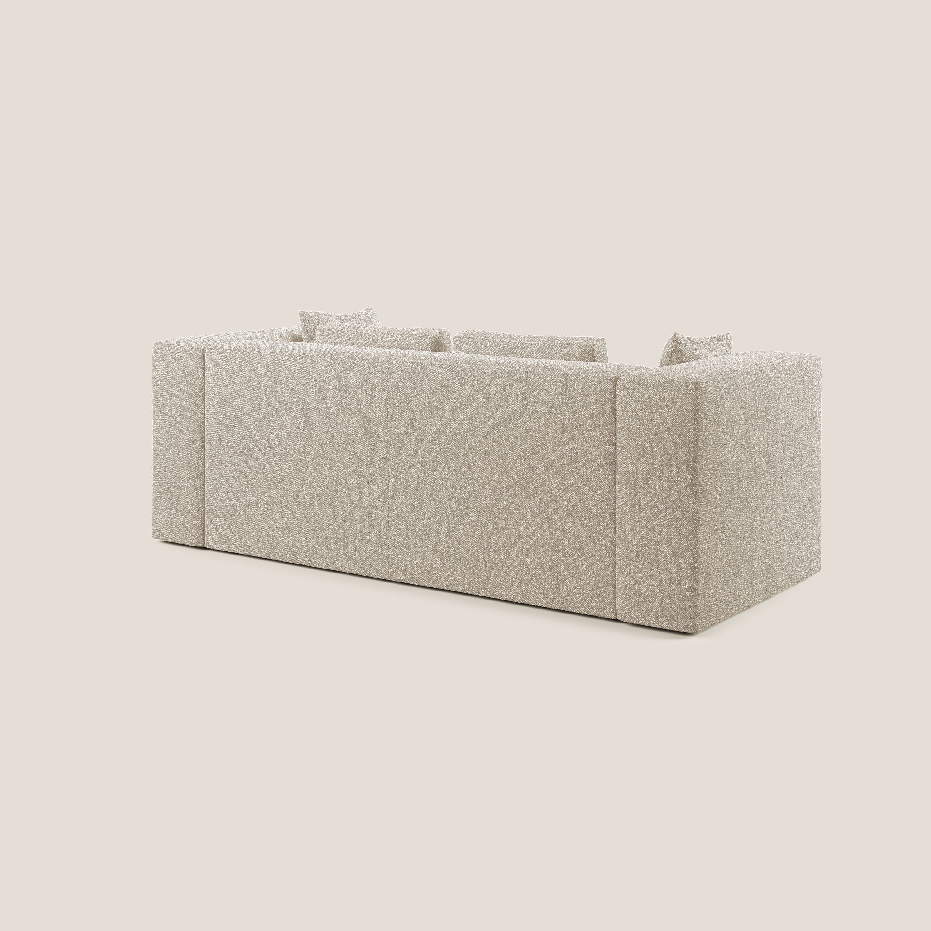 Nettuno divano moderno componibile in morbido tessuto bouclè T07 bianco - divani.store