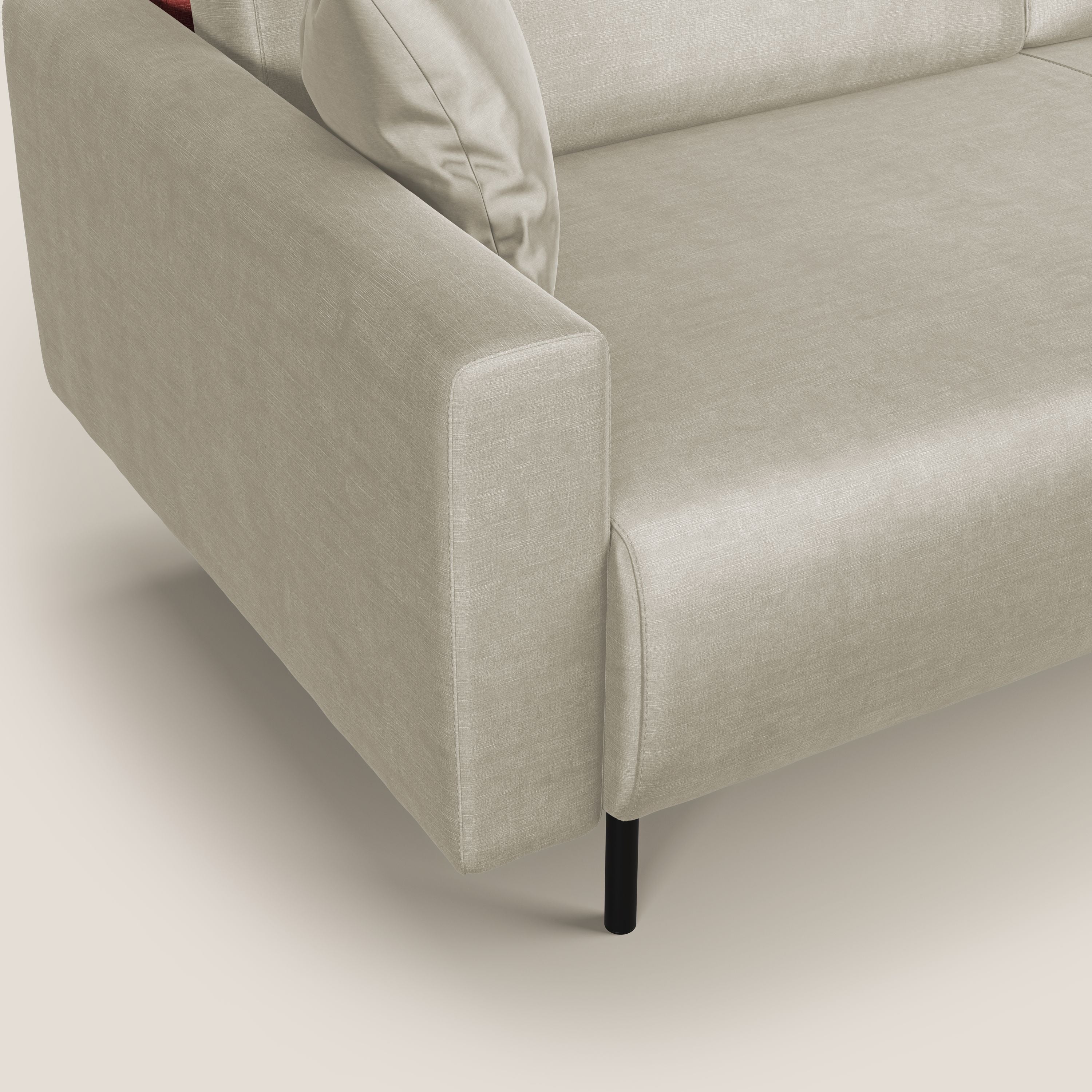 Arthur divano moderno in velluto morbido impermeabile T01 panna - divani.store