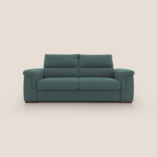 Magnolia divano letto con materasso alto 18 cm morbido schienale alto in tessuto smacchiabile T05 verde - divani.store