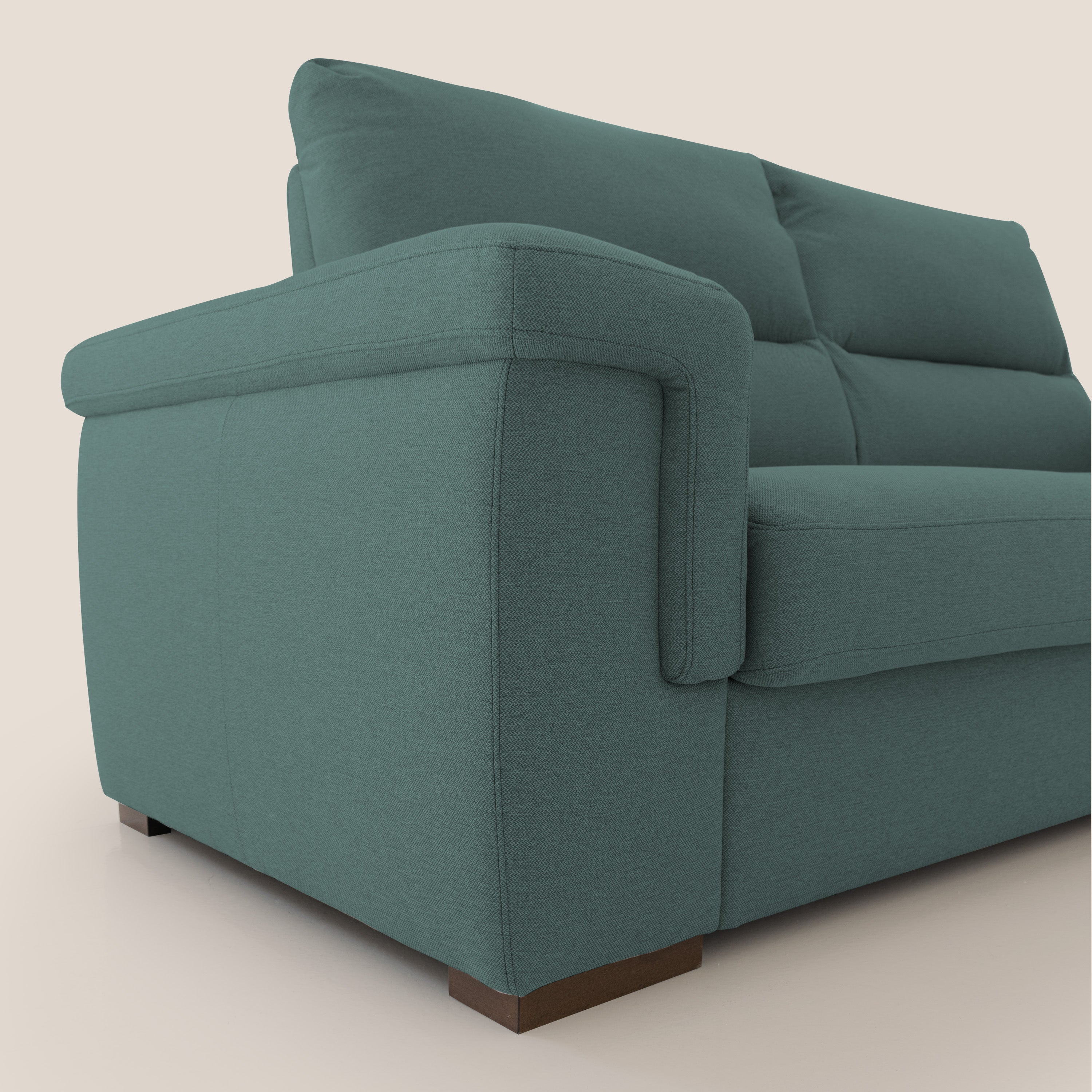 Magnolia divano letto con materasso alto 18 cm morbido schienale alto in tessuto smacchiabile T05 verde - divani.store