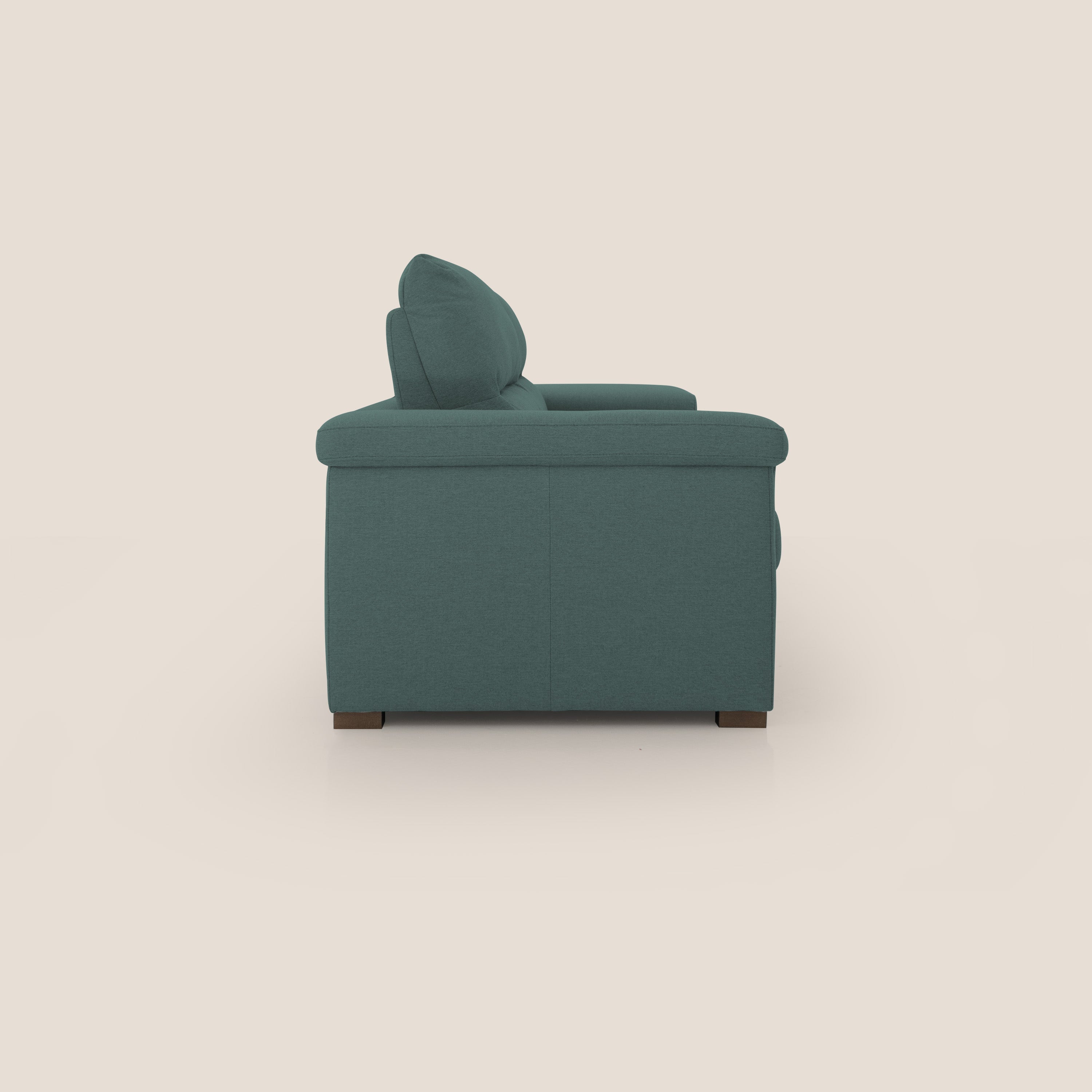 Magnolia divano letto con materasso alto 18 cm morbido schienale alto in tessuto smacchiabile T05 verde - divani.store